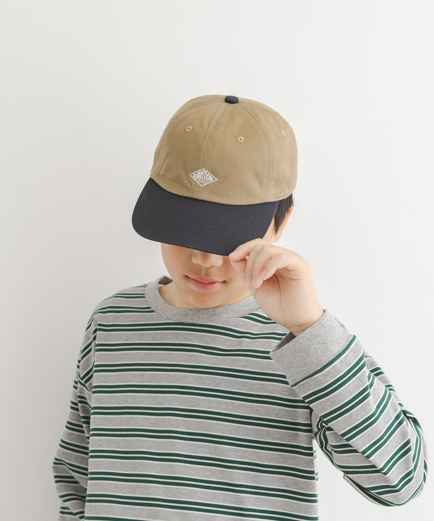 DANTON　TKC KIDS 6PANEL2TONE CAP(KIDS) KHAKI/NAVY One