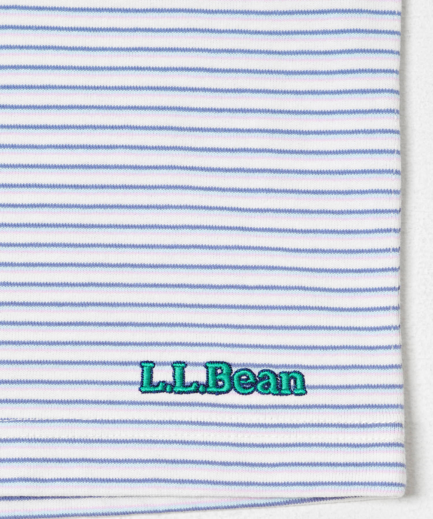 L.L.Bean JAPAN EDITION　UNION SHORT-SLEEVE STRIPED T-SHIRTS SAX/ROSE M