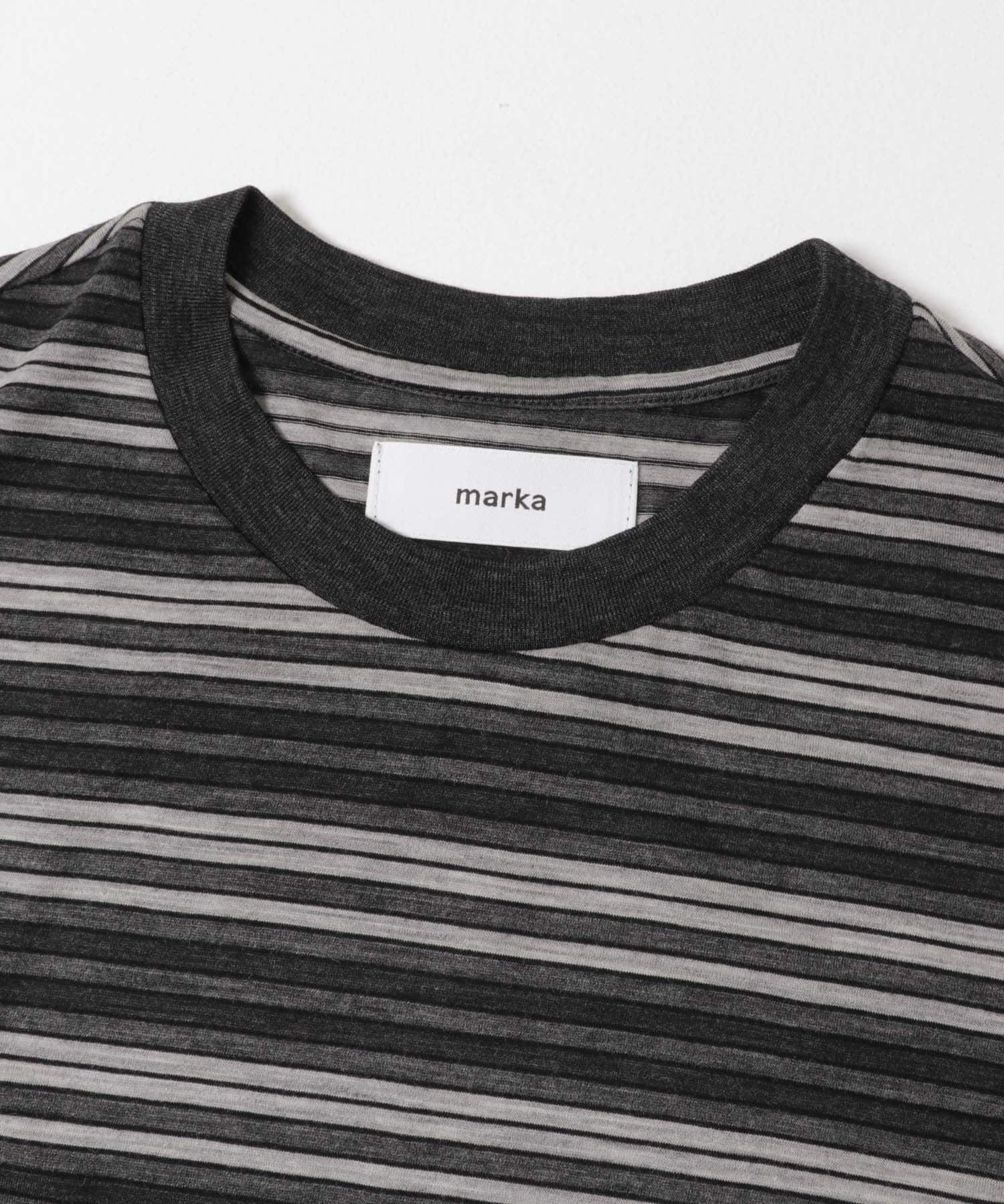 marka　CREW NECK BORDER T-SHIRTS GRY BORDER 1