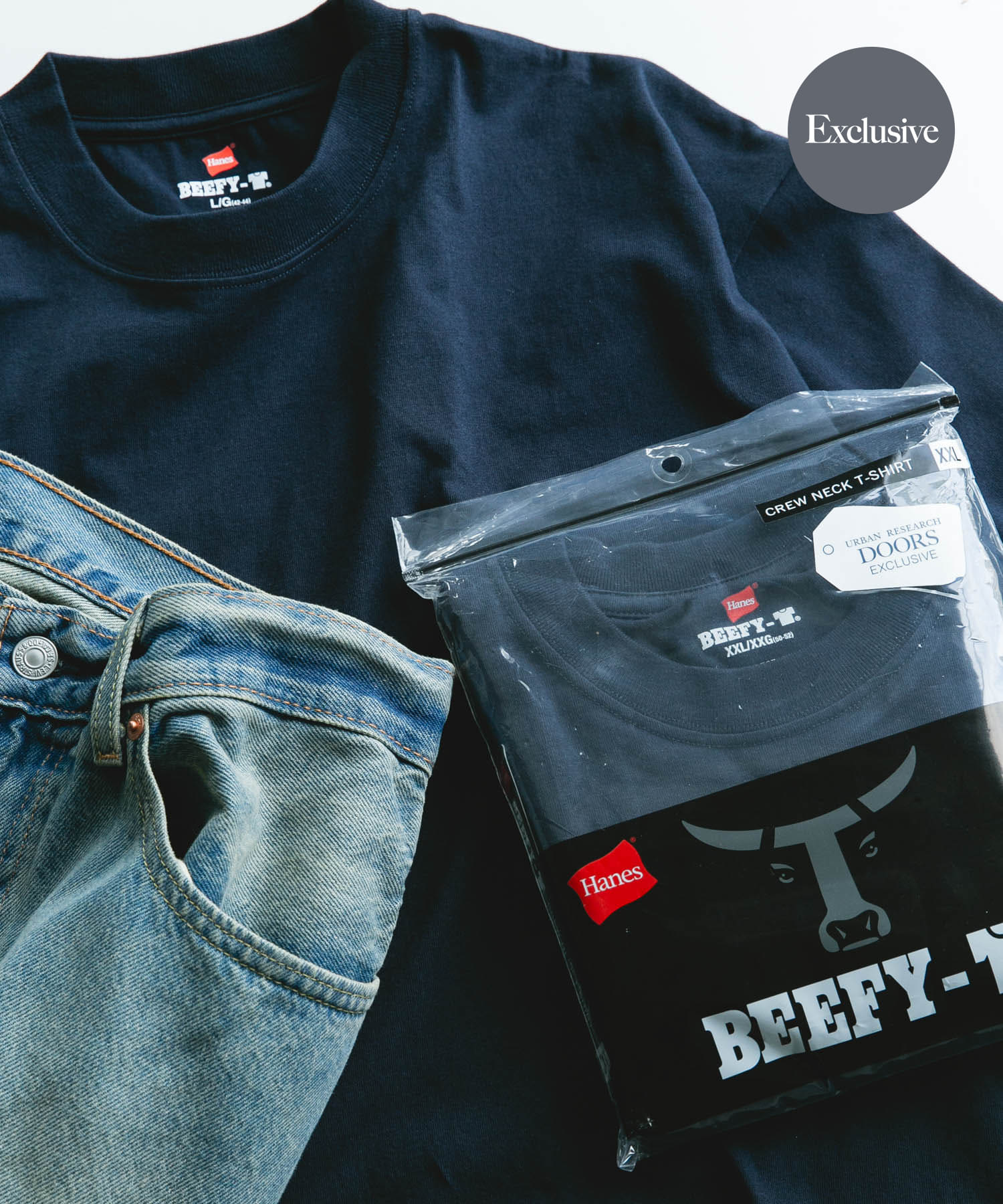 『別注』HANES×DOORS　BEEFY-T DOORS FIT SHORT-SLEEVE