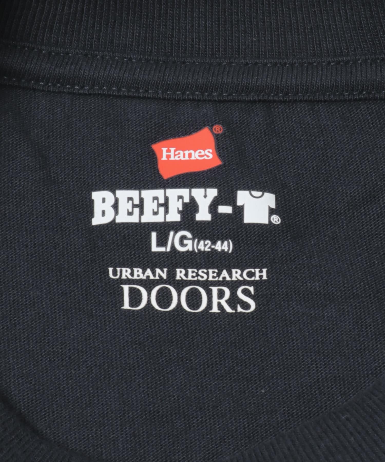 『別注』HANES×DOORS　BEEFY-T DOORS FIT SHORT-SLEEVE ネイビー M