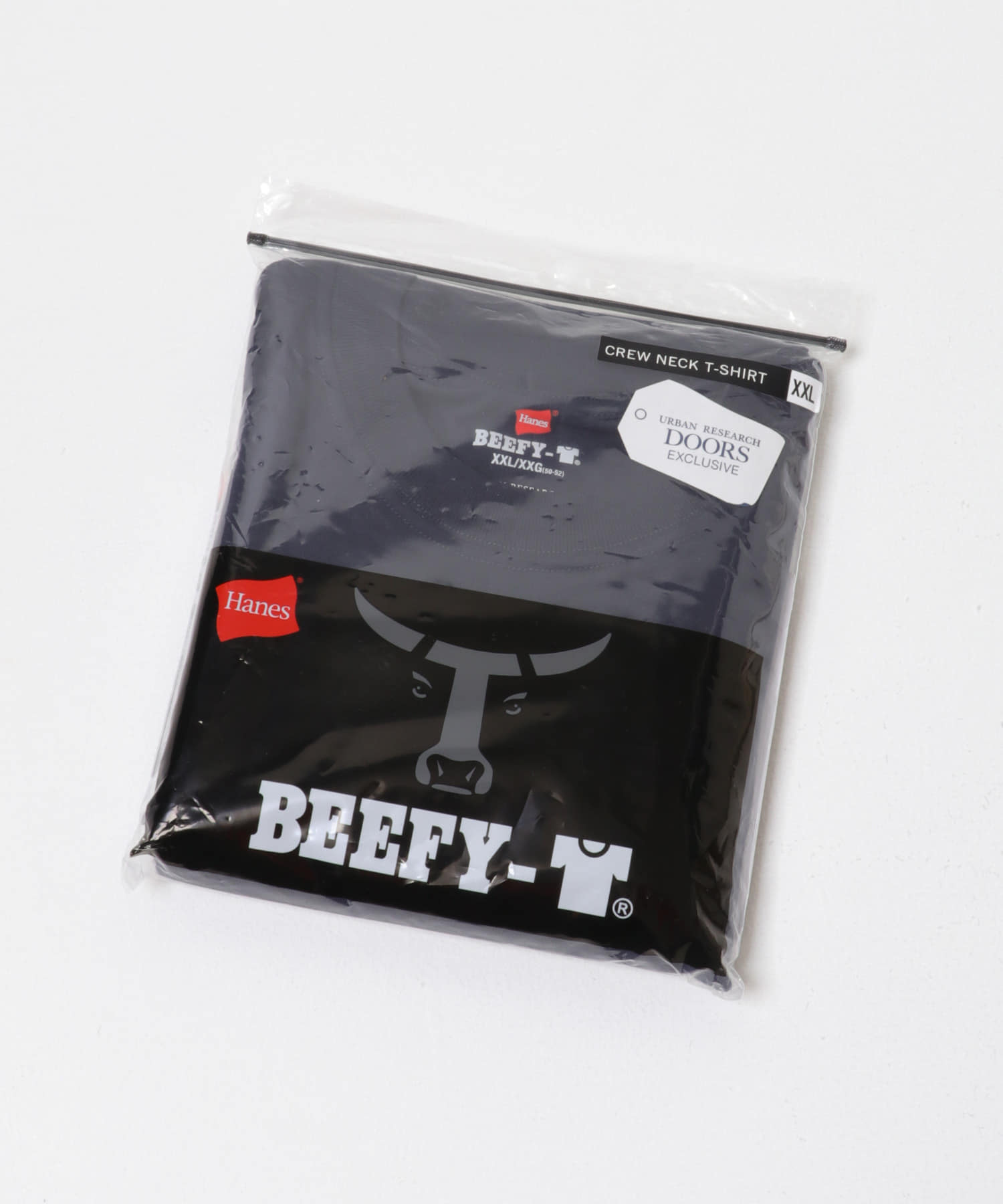 『別注』HANES×DOORS　BEEFY-T DOORS FIT SHORT-SLEEVE ネイビー M
