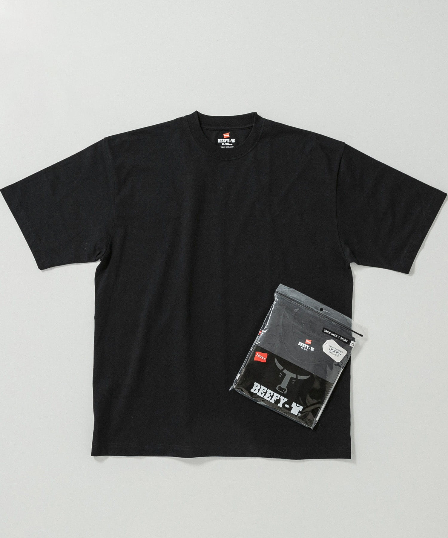 『別注』HANES×DOORS　BEEFY-T DOORS FIT SHORT-SLEEVE ブラック M