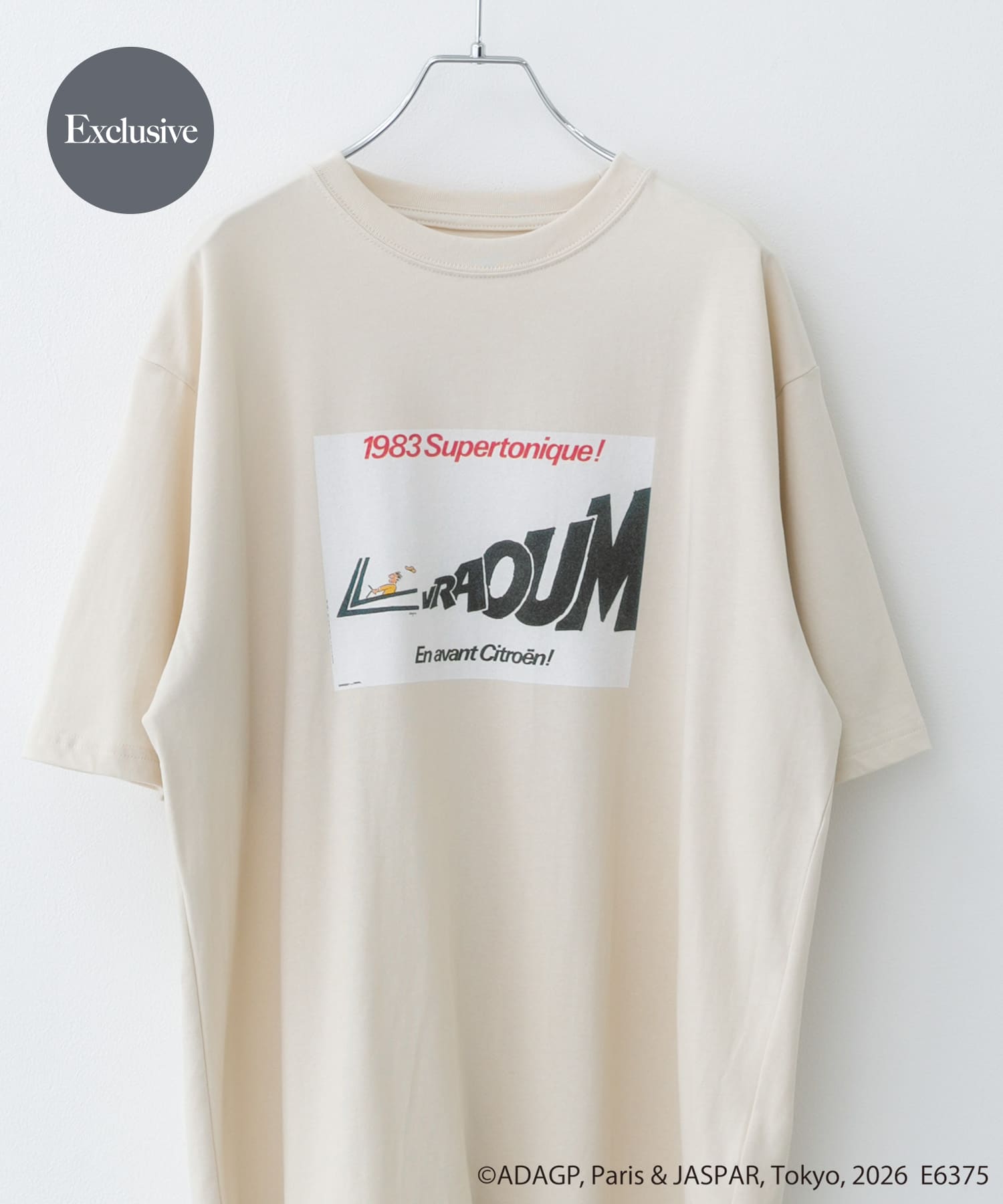 『別注』Savignac×DOORS　プリントTシャツ IVORY M