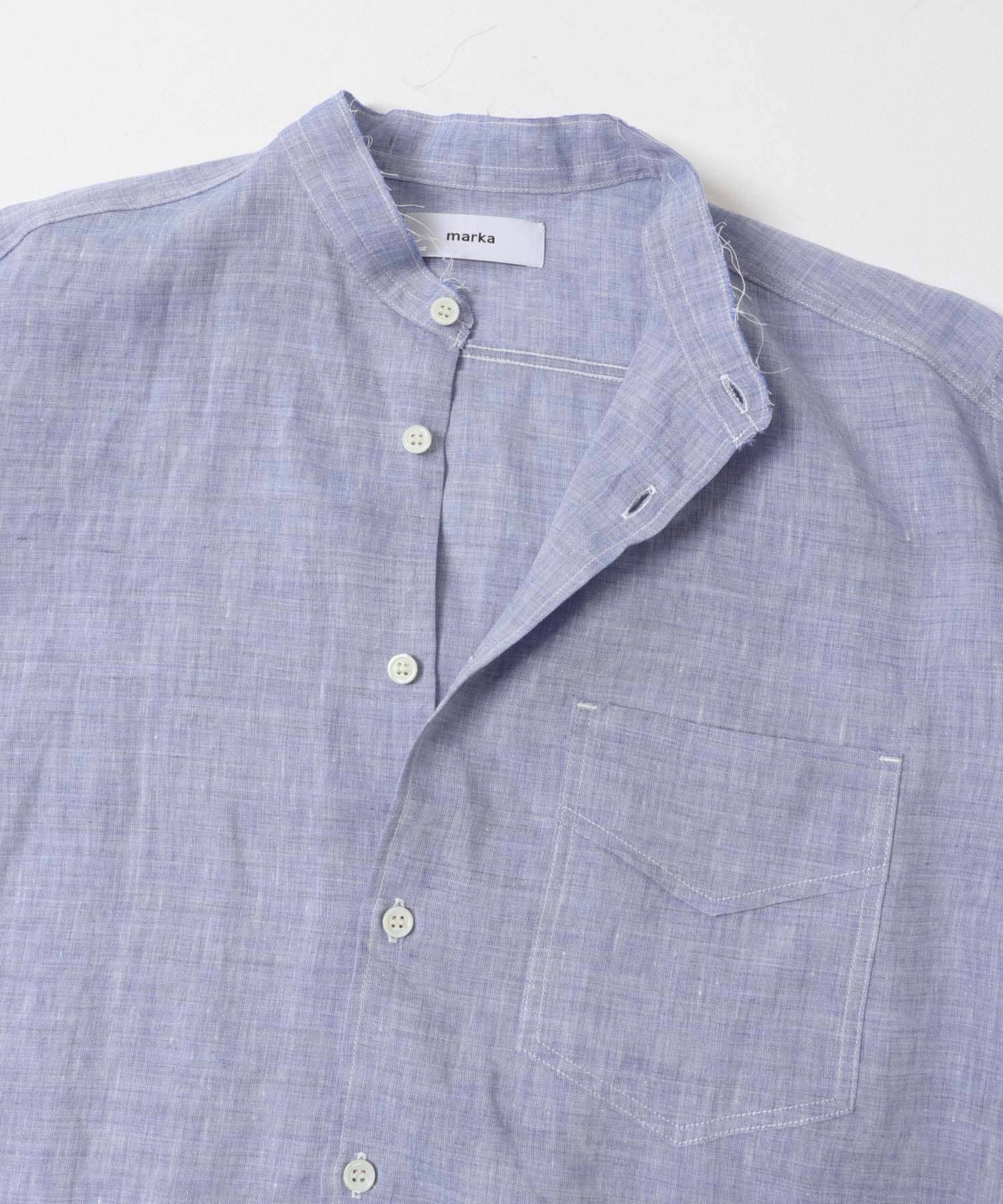 marka　BAND COLLAR SHIRTS SAXE 1