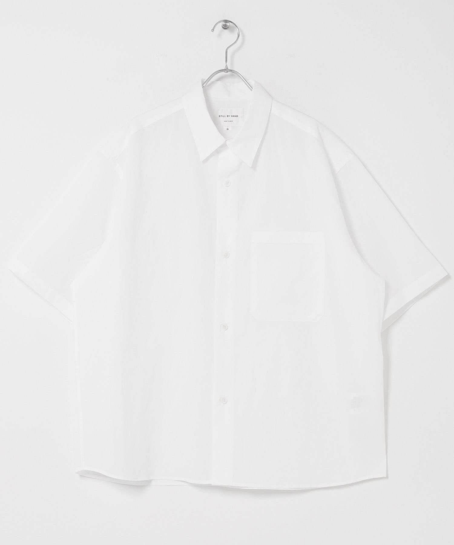 STILL BY HAND　HALF SLEEVE COTTON SHIRTS WHITE 46