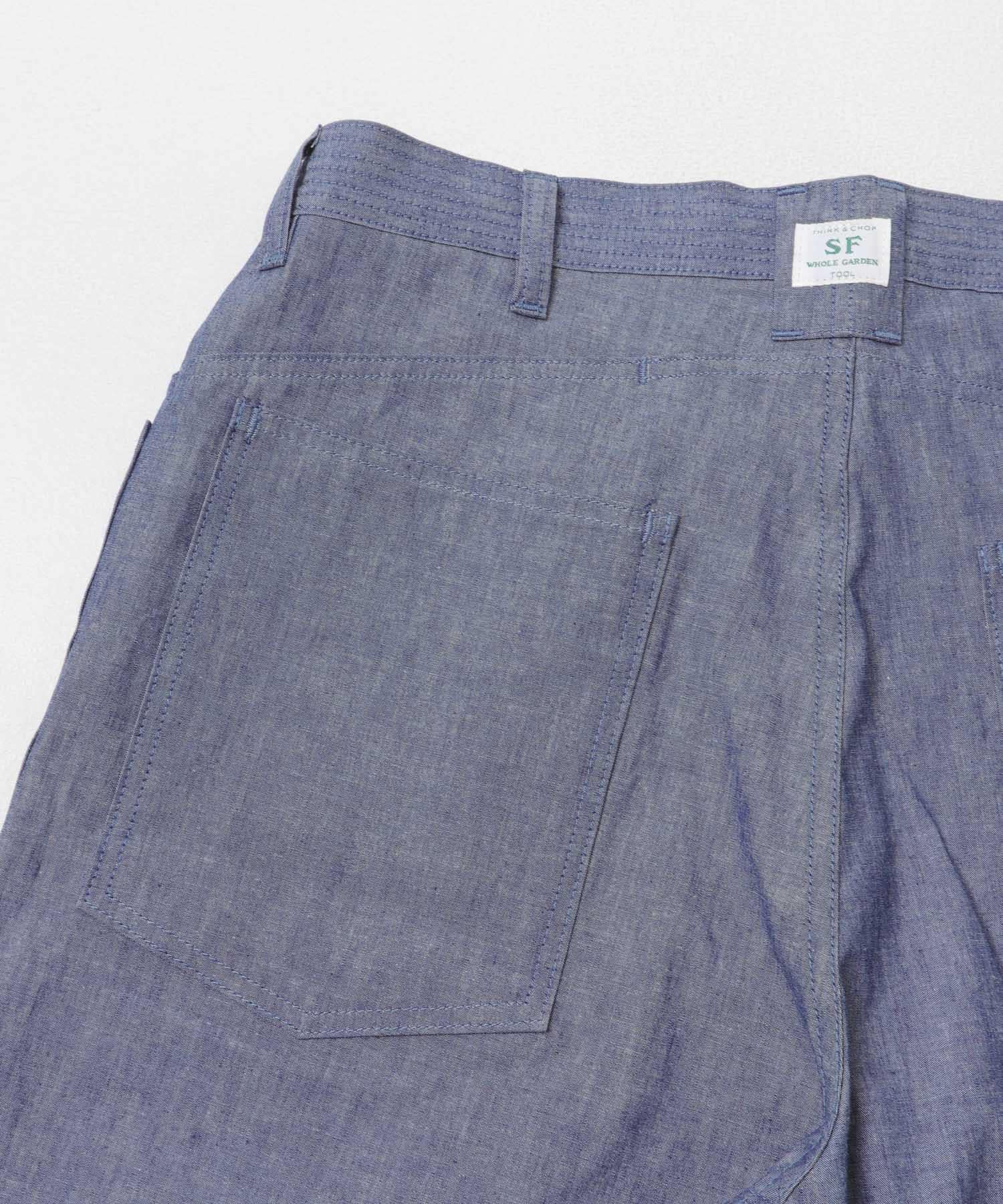 SASSAFRAS　D SCOOP PANTS 1/2 BLUE S