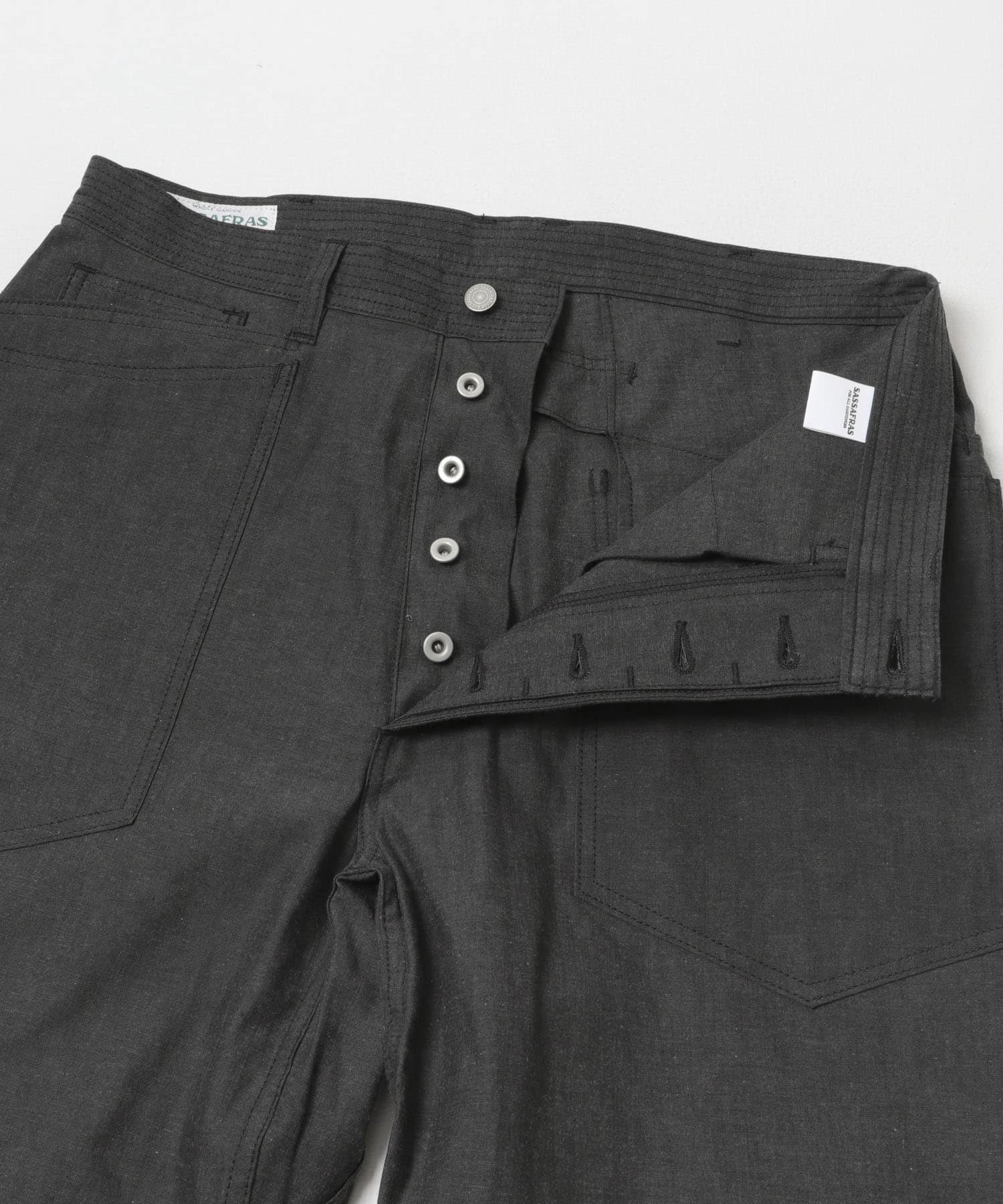 SASSAFRAS　D SCOOP PANTS 1/2 BLACK S