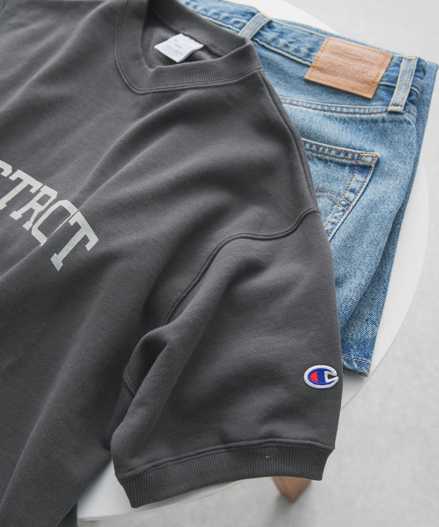 『別注』CHAMPION×DOORS　SWEAT SHORT-SLEEVE SHIRTS OFFBLACK One