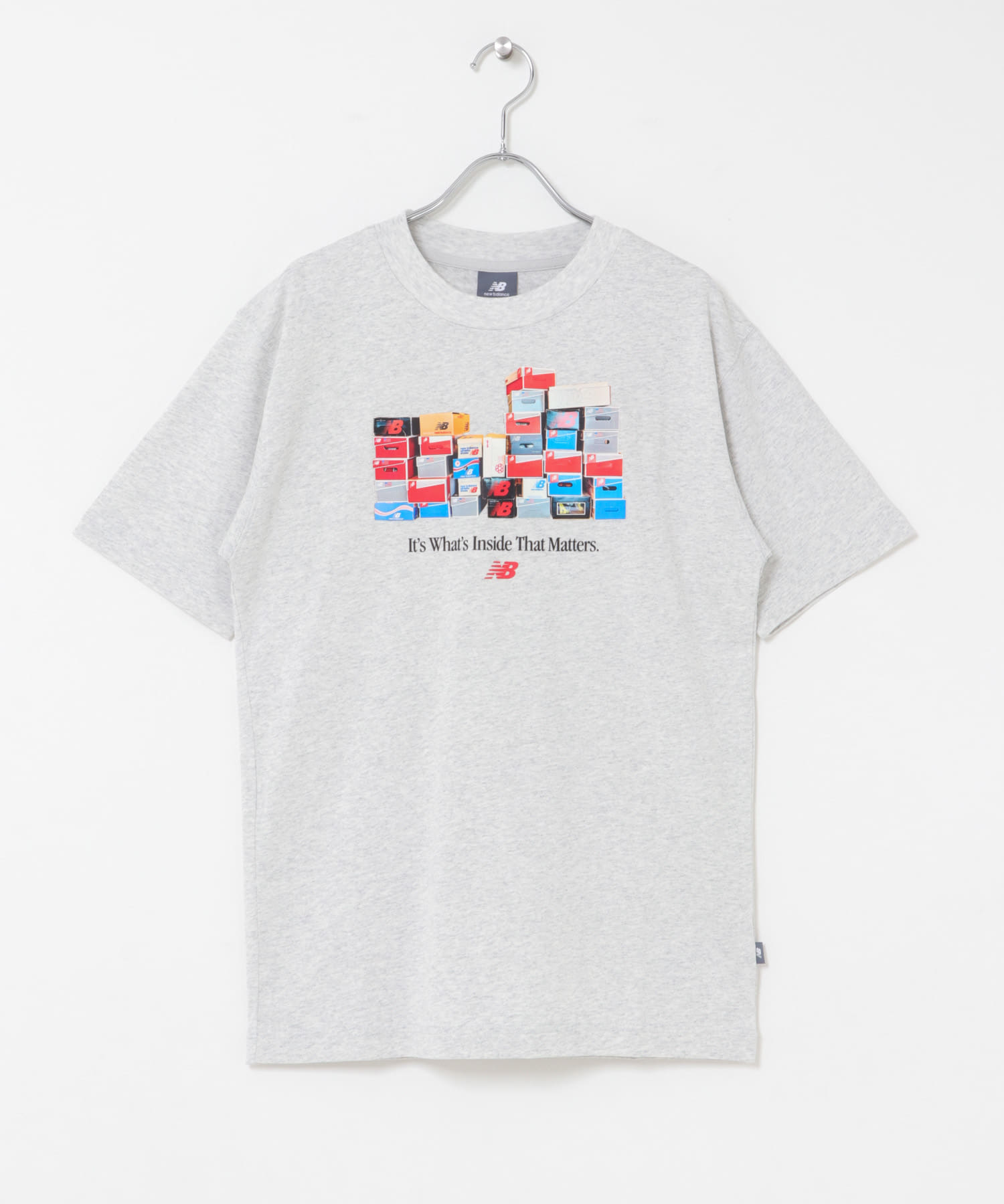 NEW BALANCE　ボックスTシャツ アッシュ S
