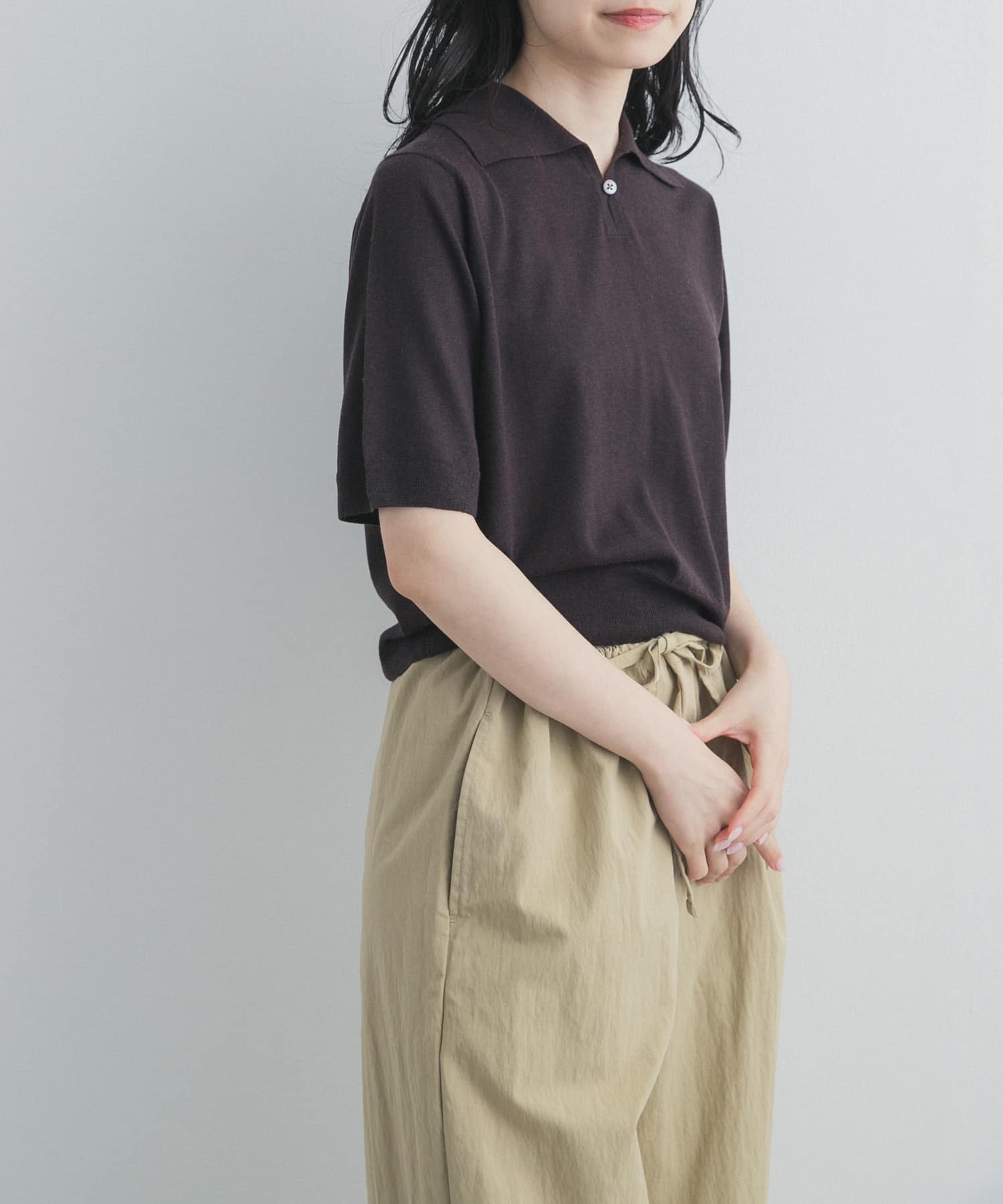 FUJI SILKCASHMERE SKIPPERPOLO(2 BROWN): トップス｜URBAN RESEARCH