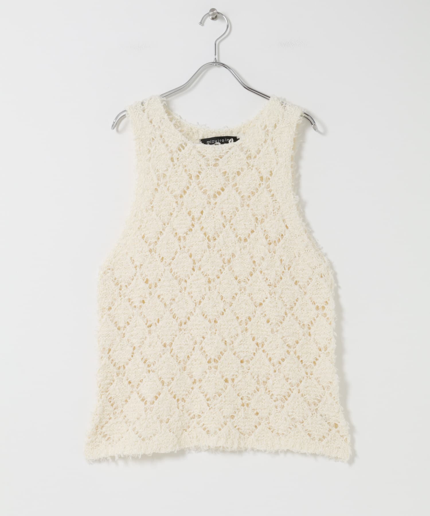 mizuiro-ind　PATTERNED VEST IVORY One