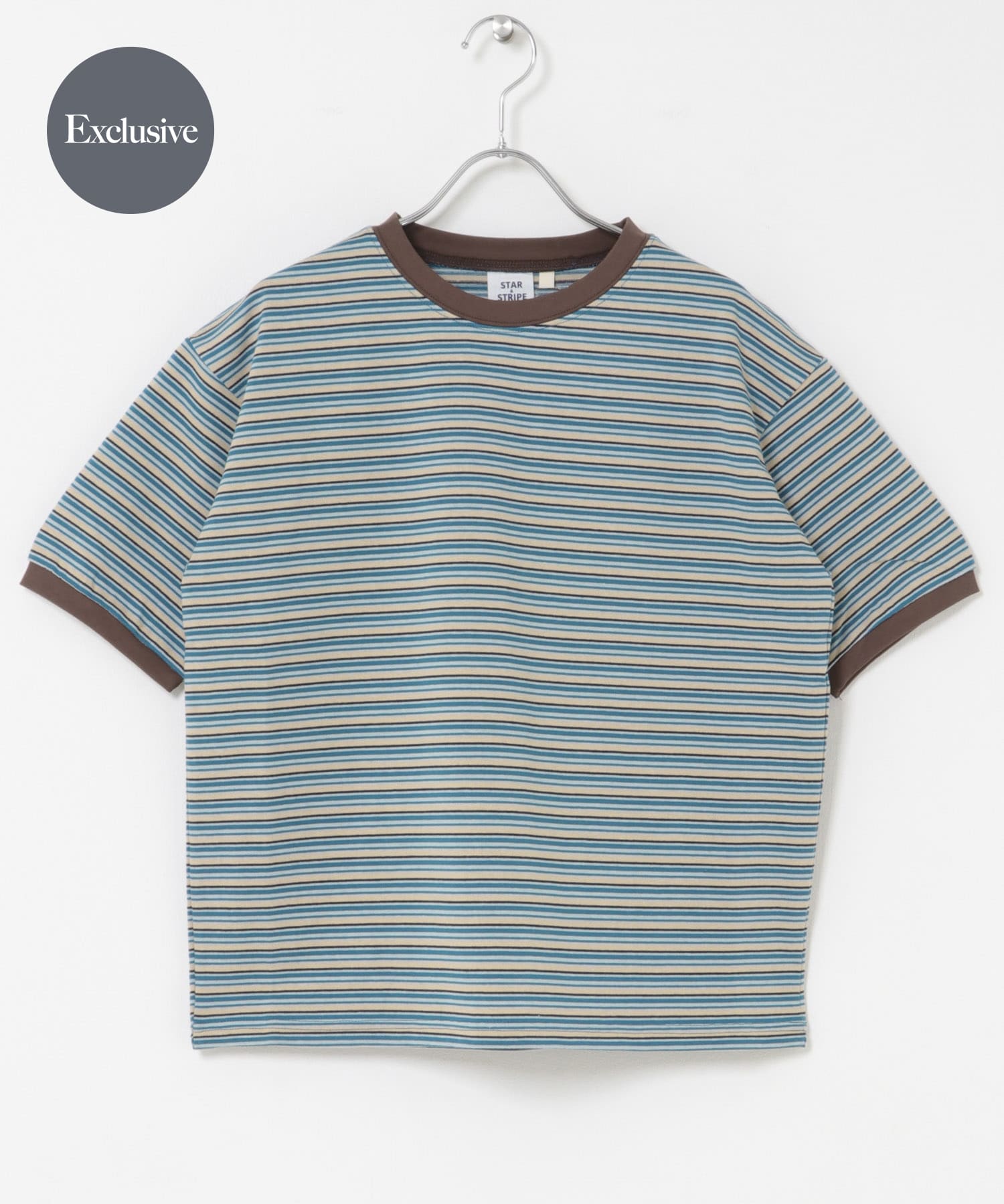 『別注』STAR&STRIPE×DOORS　MULTI RINGER T-SHIRTS BLUE One