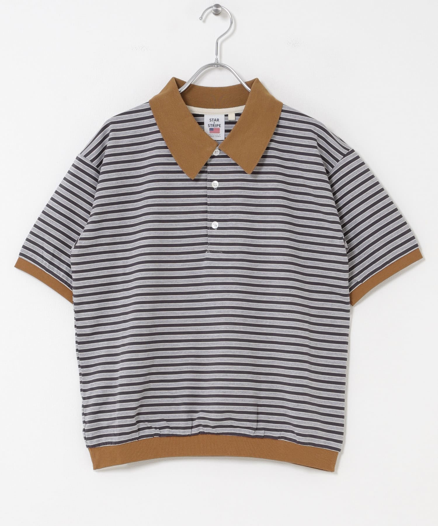 『別注』STAR&STRIPE×DOORS　MULTI POLO BROWN One