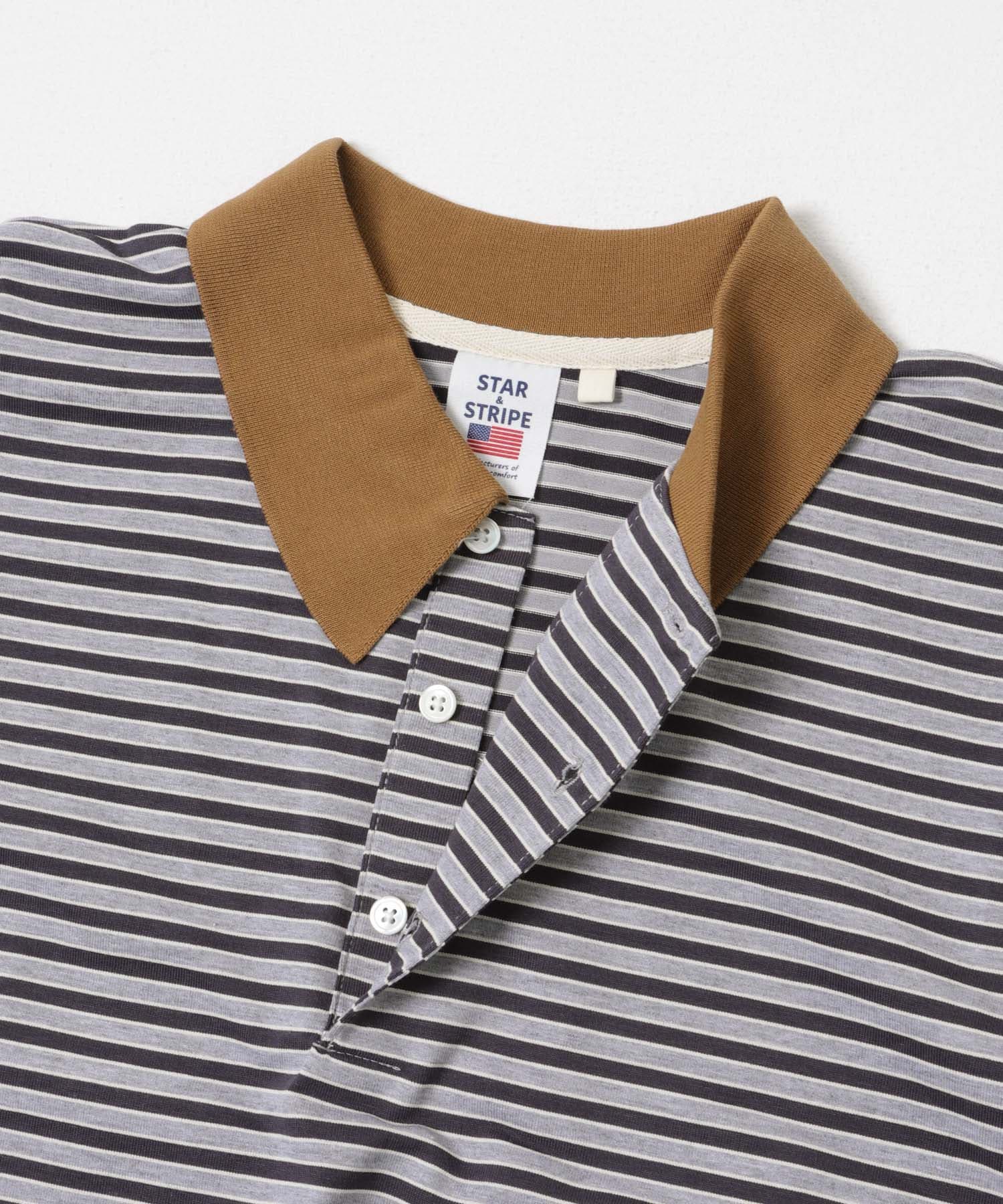 『別注』STAR&STRIPE×DOORS　MULTI POLO BROWN One