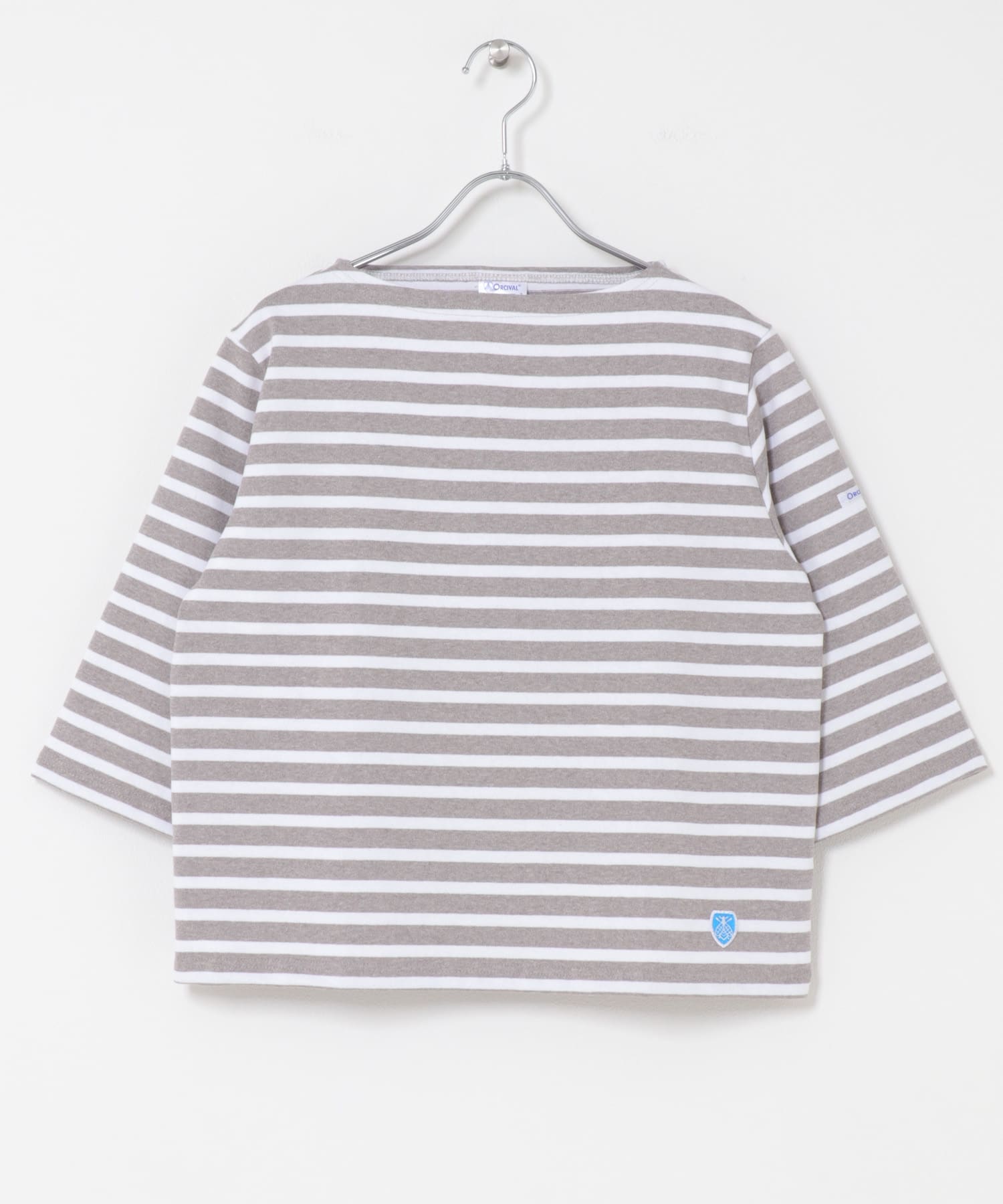 ORCIVAL　SHORT LENGTH BOAT NECK PULLOVER BROW×WHI 2