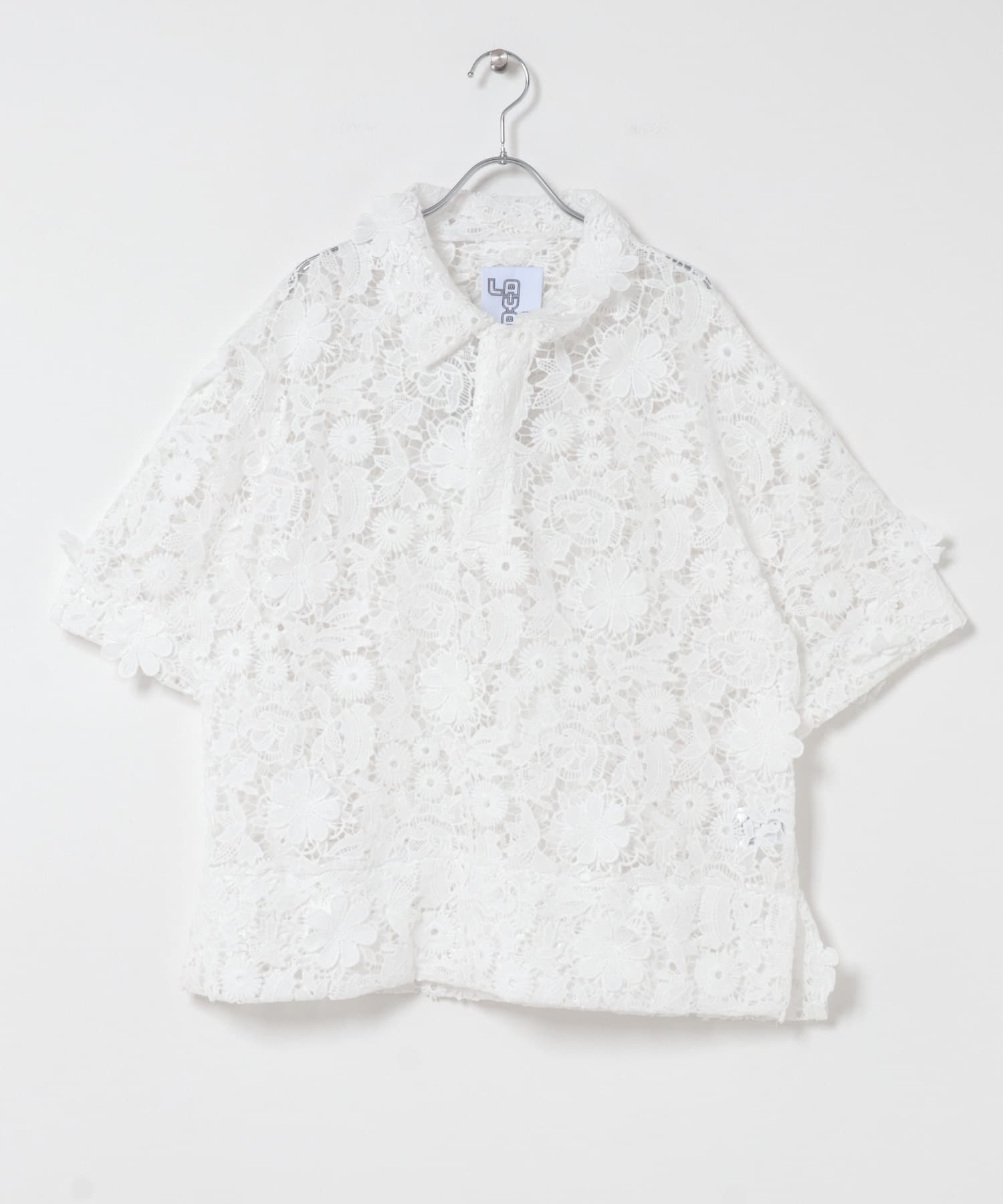 LAYAS　LACE SKIPPER SHORT-SLEEVE PULLOVER