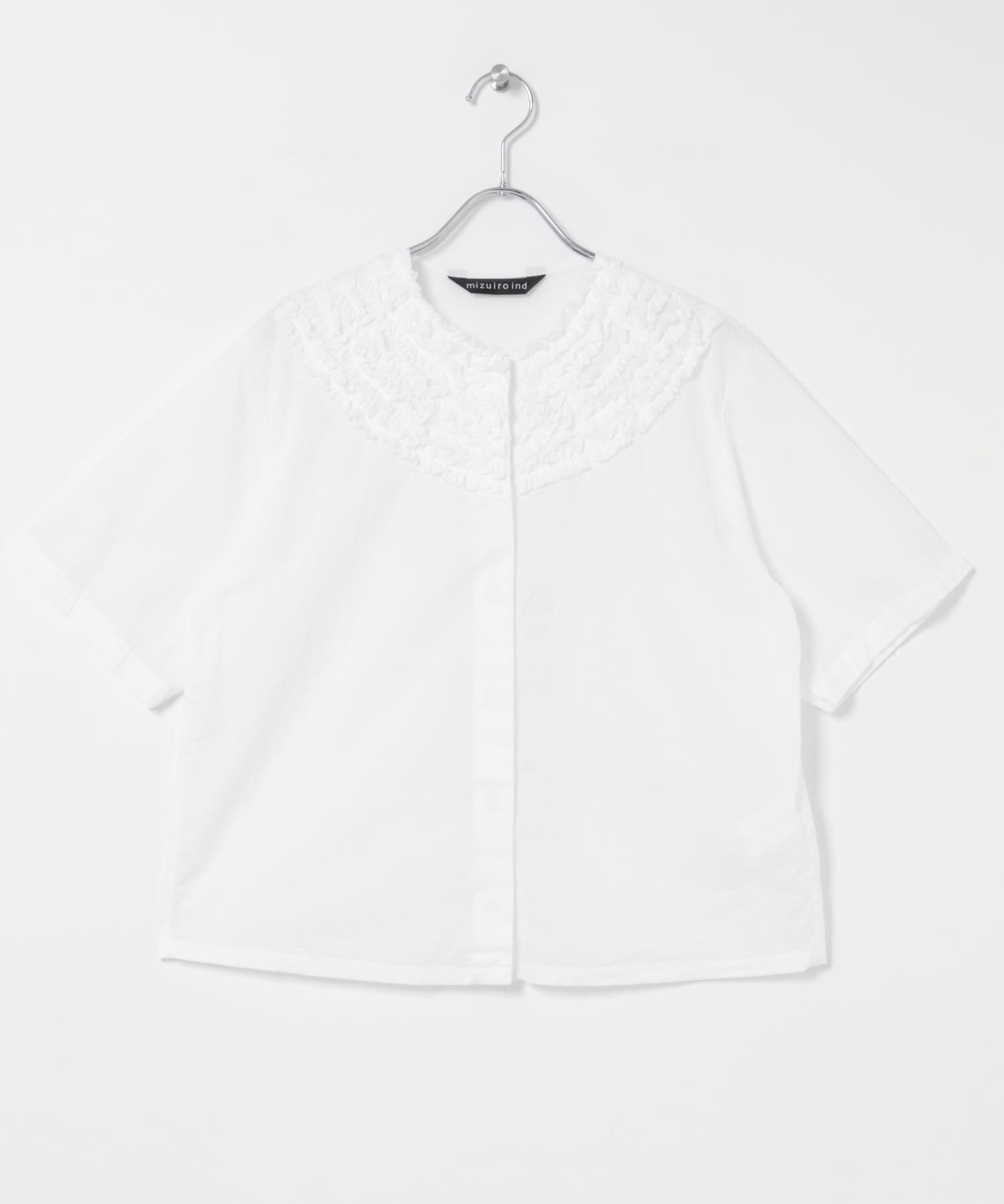 mizuiro-ind　FRILL CREW NECK SHIRTS