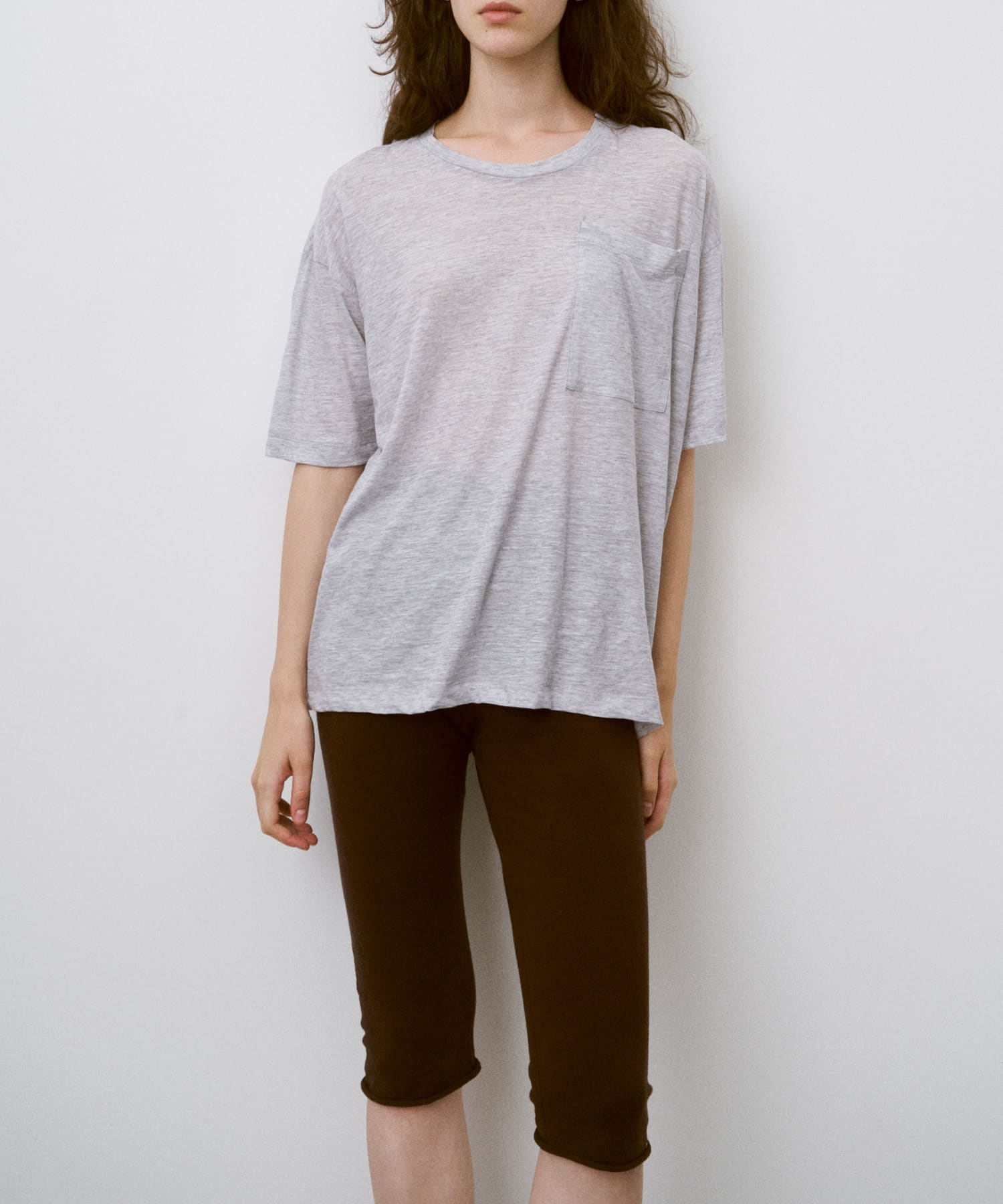 unfil　ORGANICCOTTONHALFLEGGINS brown 0