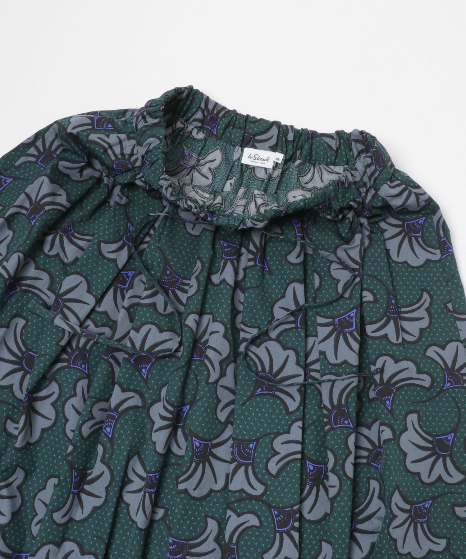 Le GLAZIK　TUCK GATHERED SKIRT GREEN 36