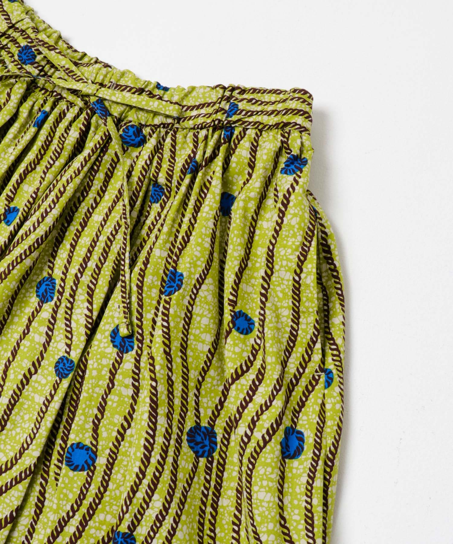 Le GLAZIK　TUCK GATHERED SKIRT LIME 36