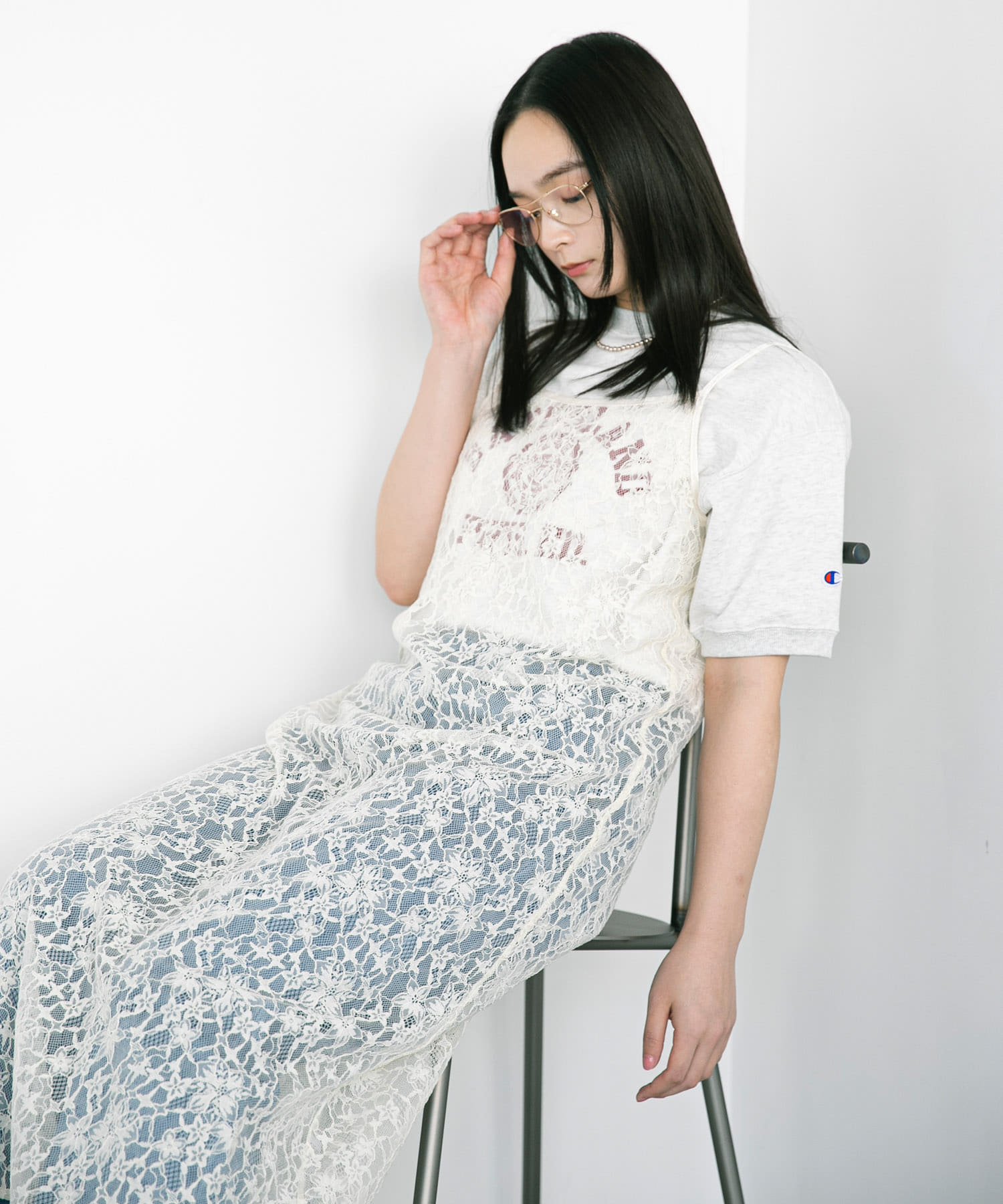 別注』ElisaNovelli×DOORS レースキャミワンピース(One WHITE