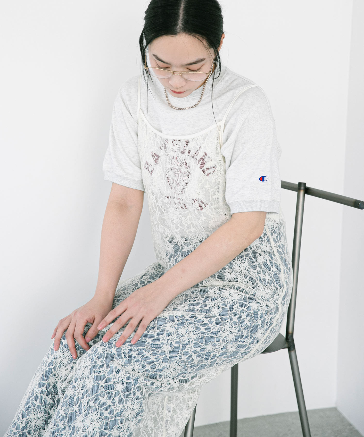 別注』ElisaNovelli×DOORS レースキャミワンピース(One WHITE