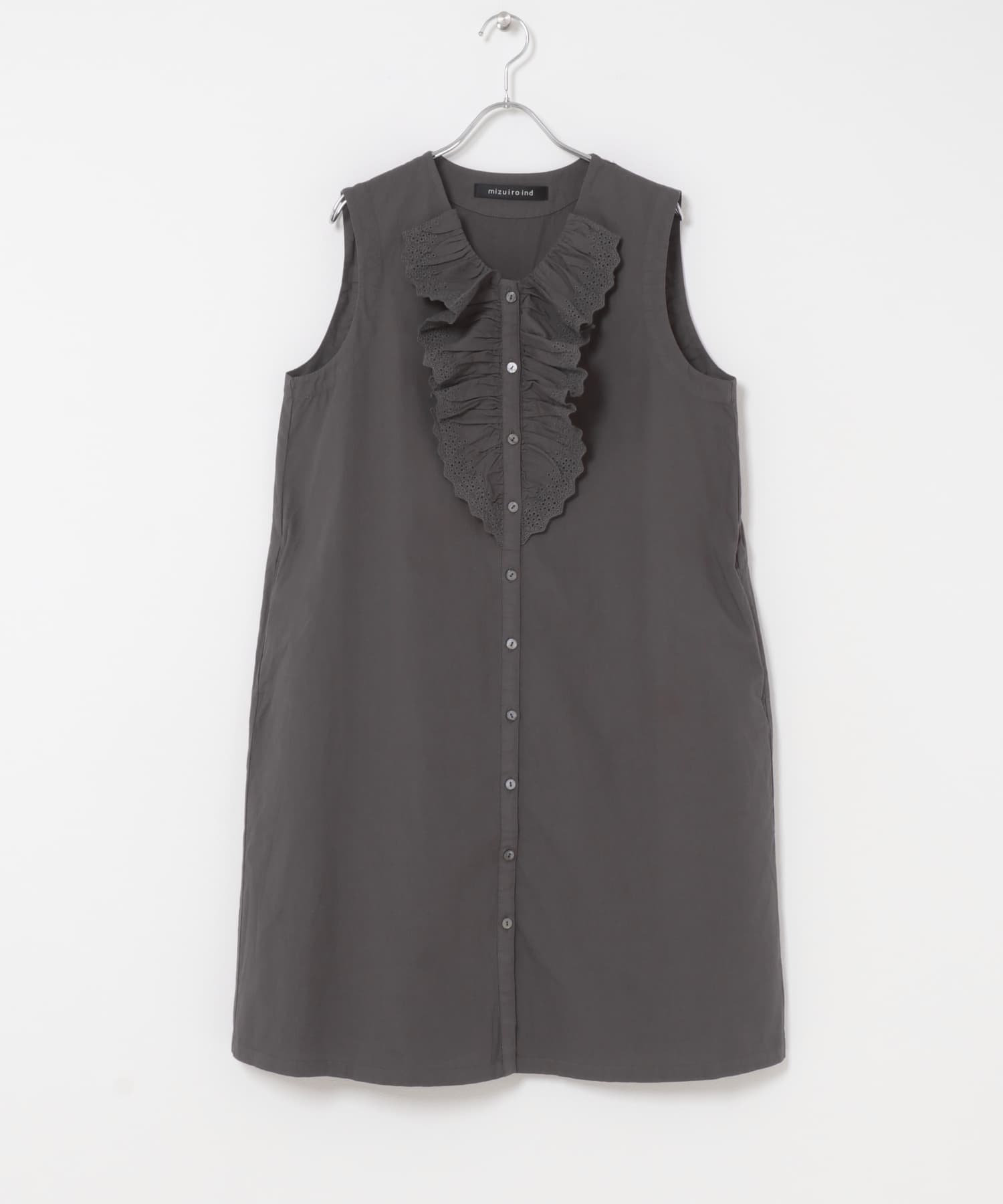 mizuiro-ind　LACE FLILL NO-SLEEVE ONE-PIECE