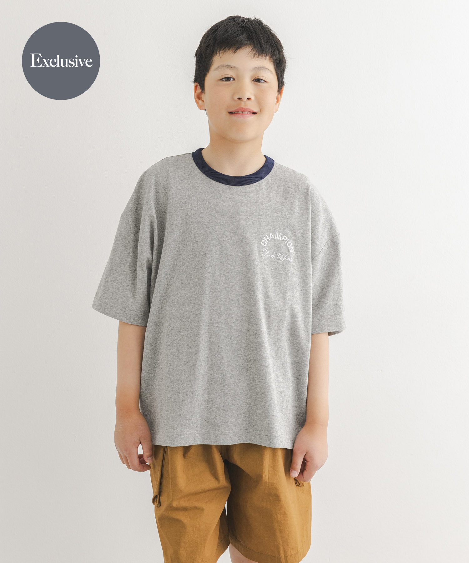 『150サイズ』『別注』CHAMPION×DOORS　リンガー刺繍ロゴTシャツ(KIDS)
