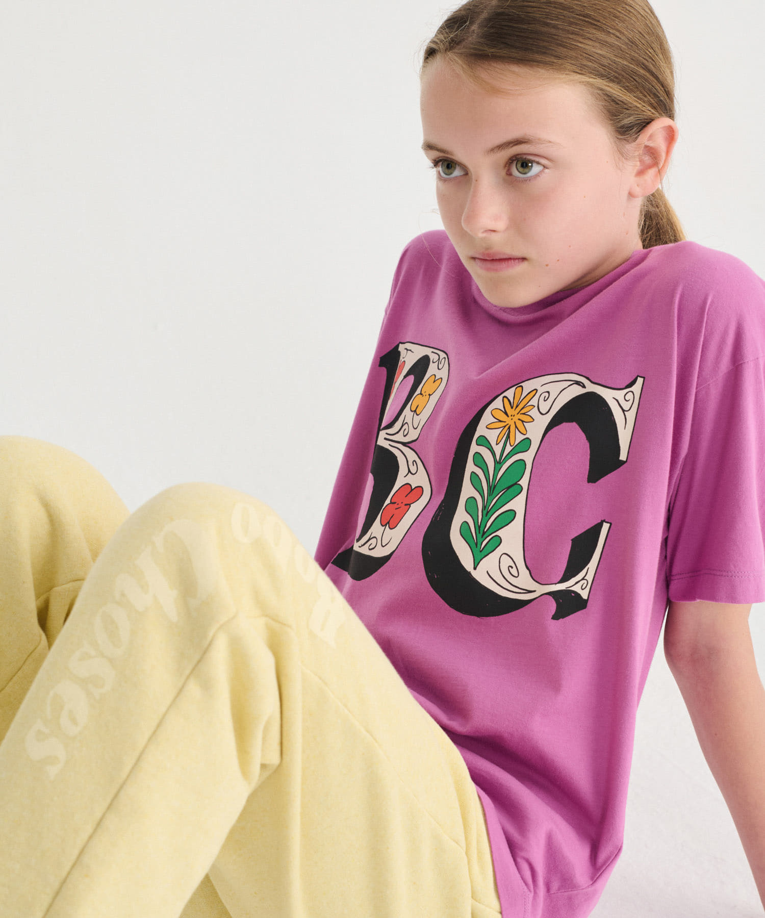 BOBO CHOSES SPRING LETTERS T-SHIRTS(KIDS)(4-5y PURPLE): キッズ