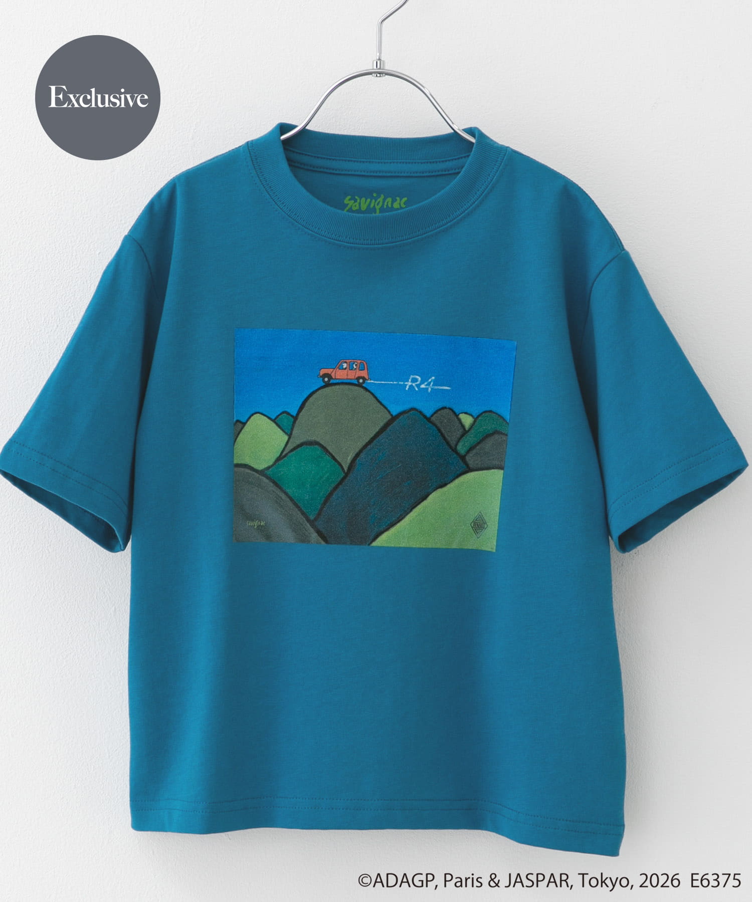別注』Savignac×DOORS プリントTシャツ(KIDS)(105(100-110) D.BLUE