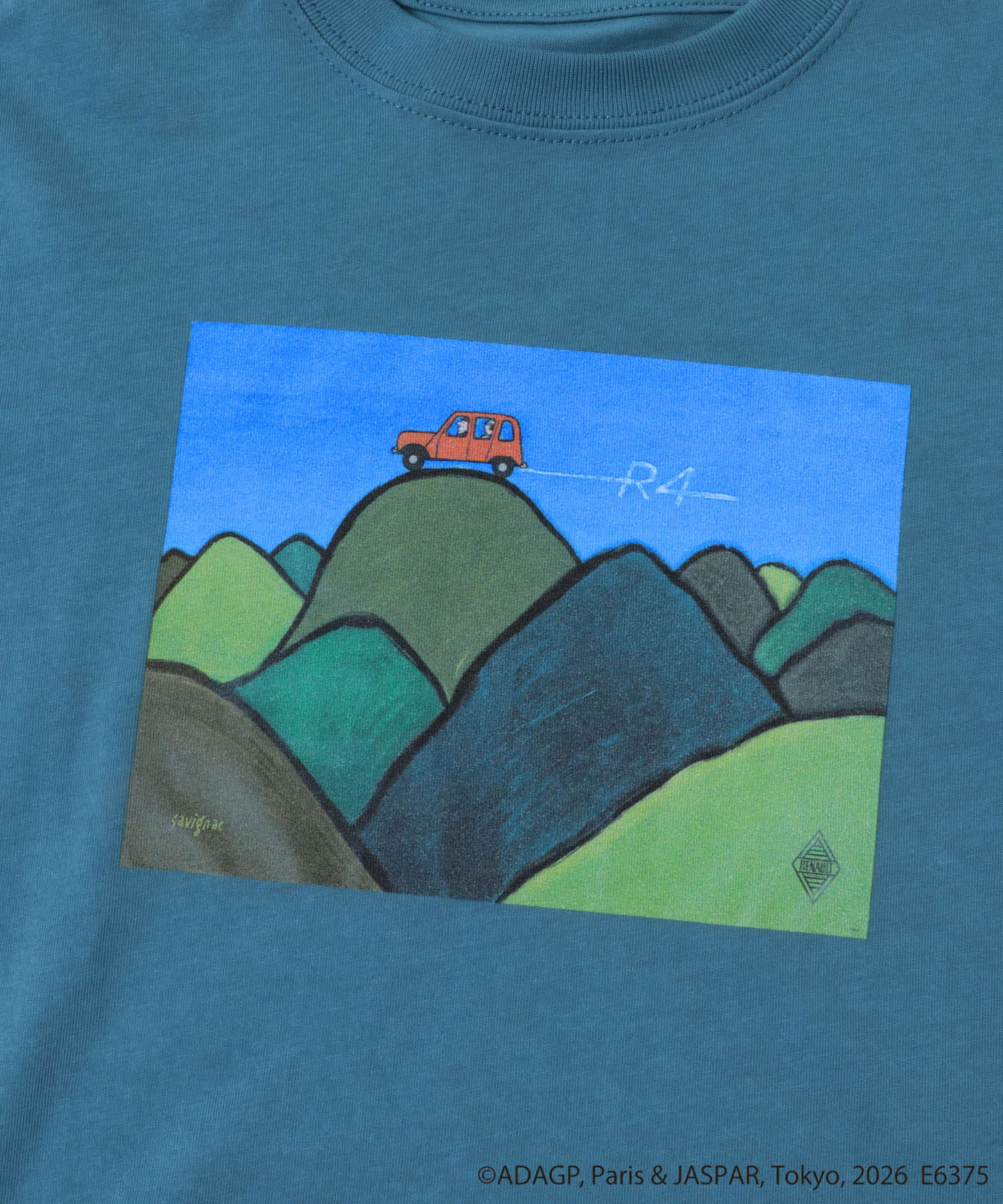 『別注』Savignac×DOORS　プリントTシャツ(KIDS) BLUE 105(100-110)