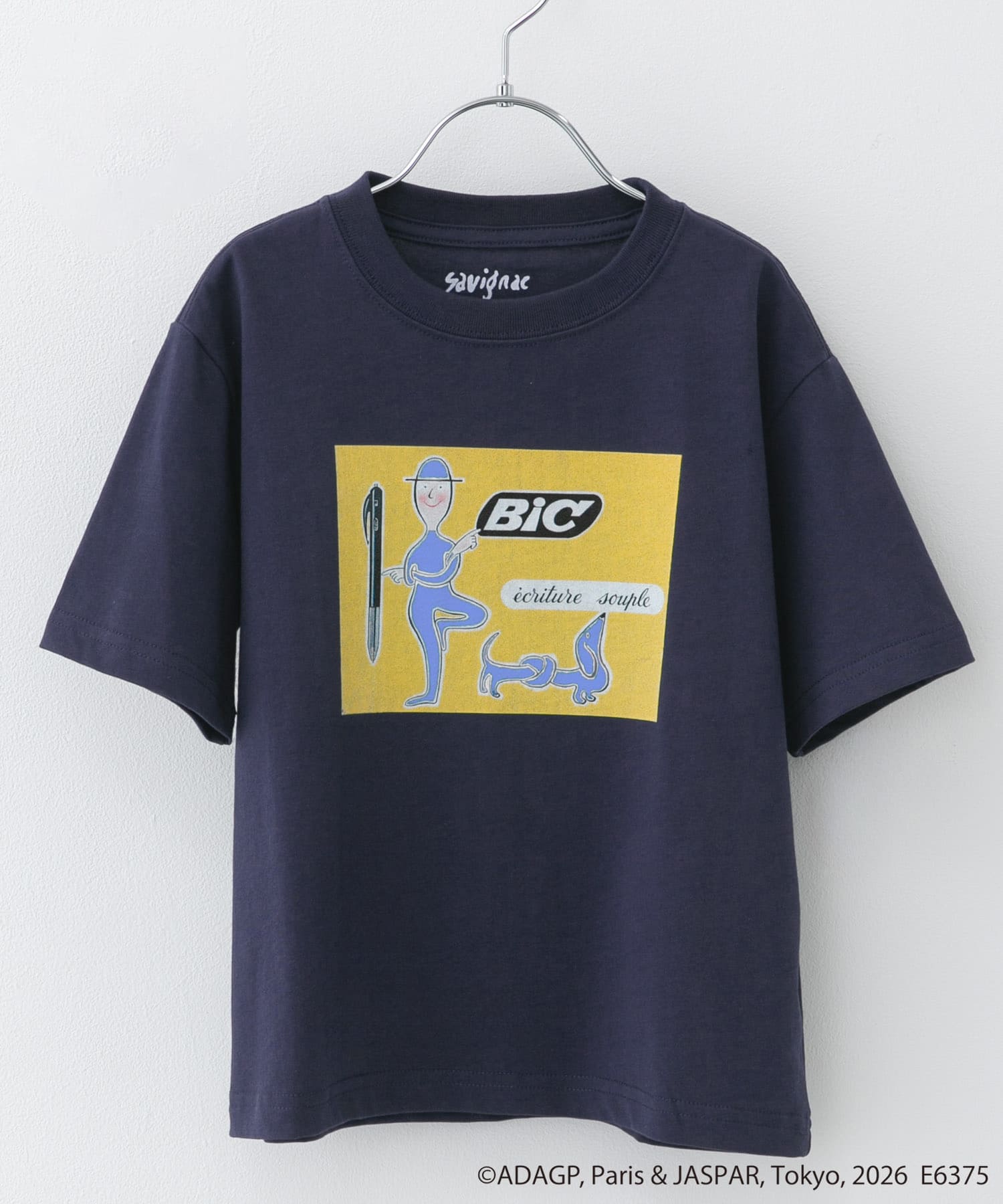 『別注』Savignac×DOORS　プリントTシャツ(KIDS) NAVY 105(100-110)