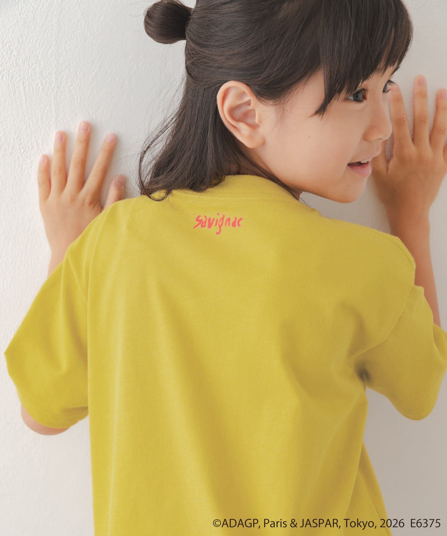 『別注』Savignac×DOORS　プリントTシャツ(KIDS) MUSTARD 105(100-110)