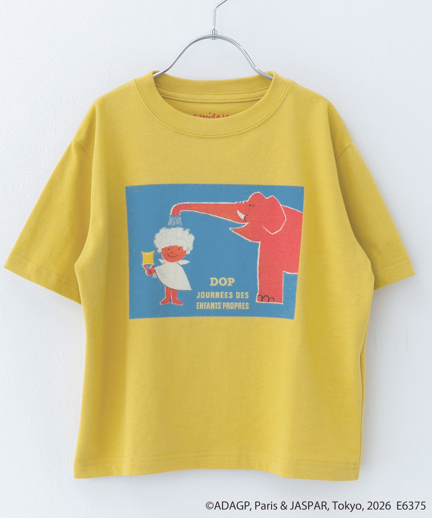 『別注』Savignac×DOORS　プリントTシャツ(KIDS) MUSTARD 105(100-110)