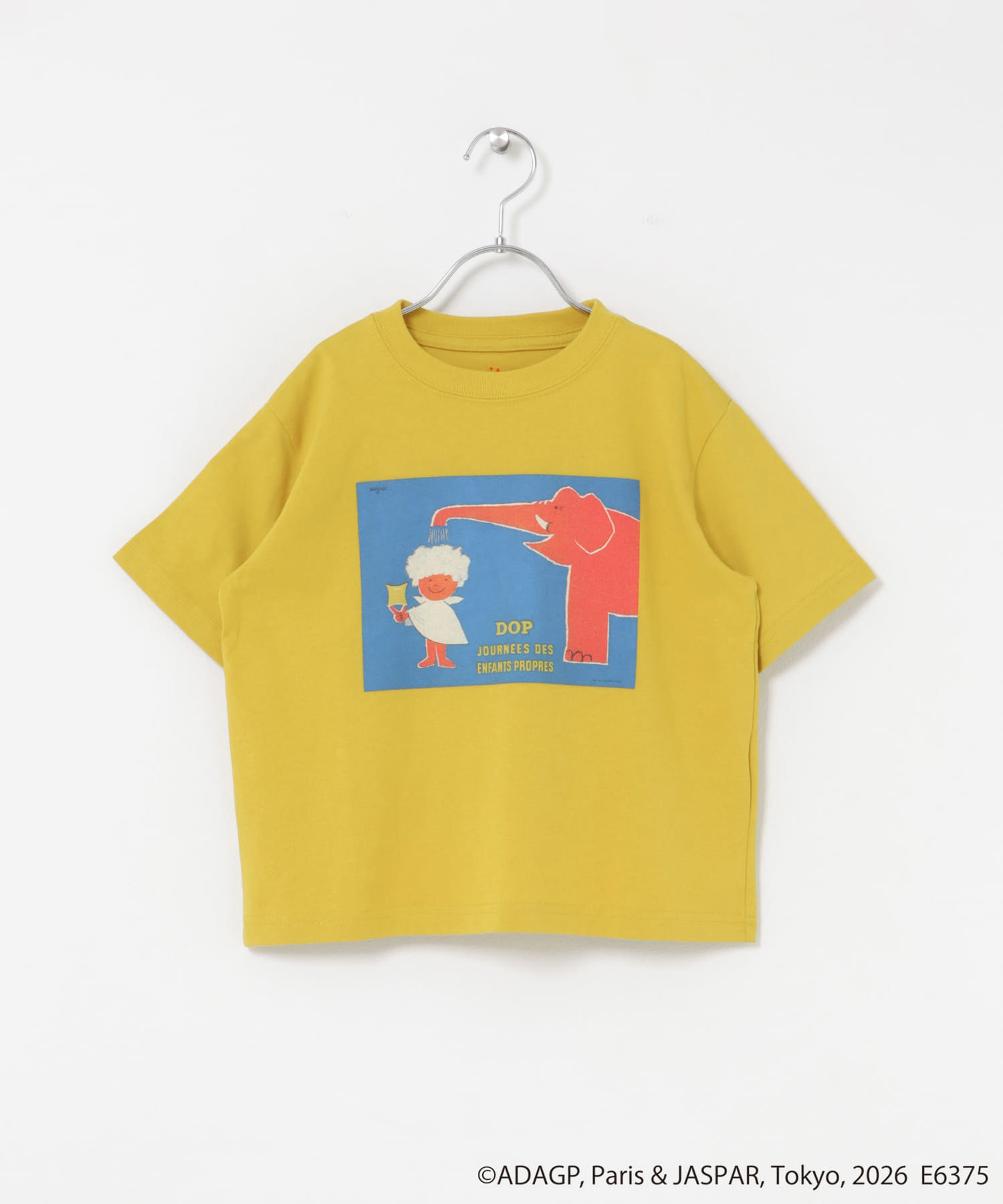 『別注』Savignac×DOORS　プリントTシャツ(KIDS) MUSTARD 105(100-110)