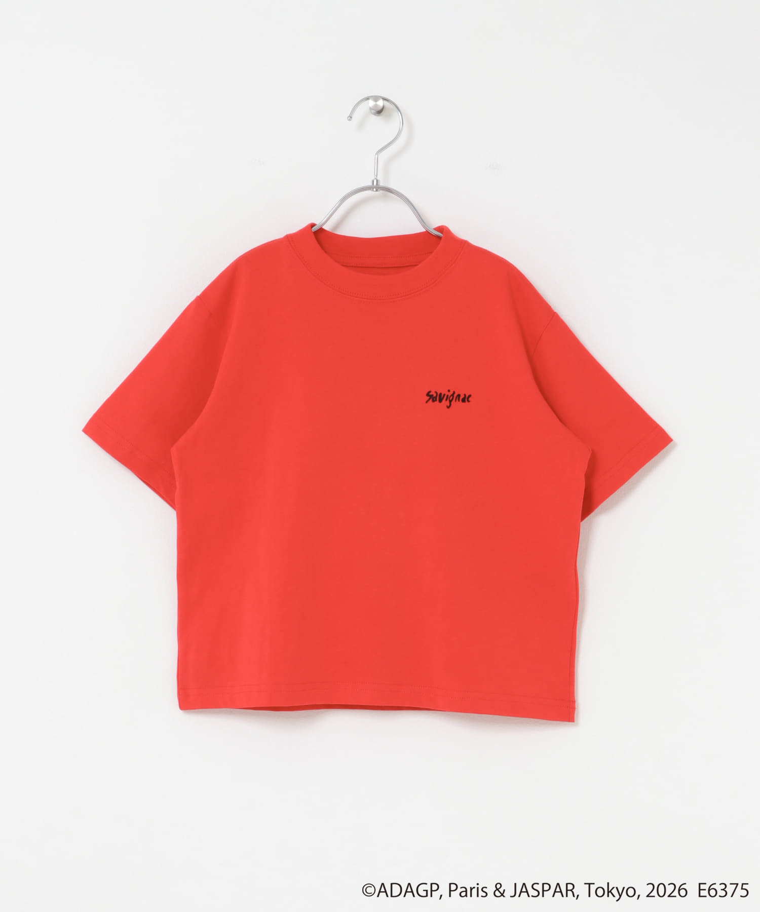『別注』Savignac×DOORS　プリントTシャツ(KIDS) RED 105(100-110)