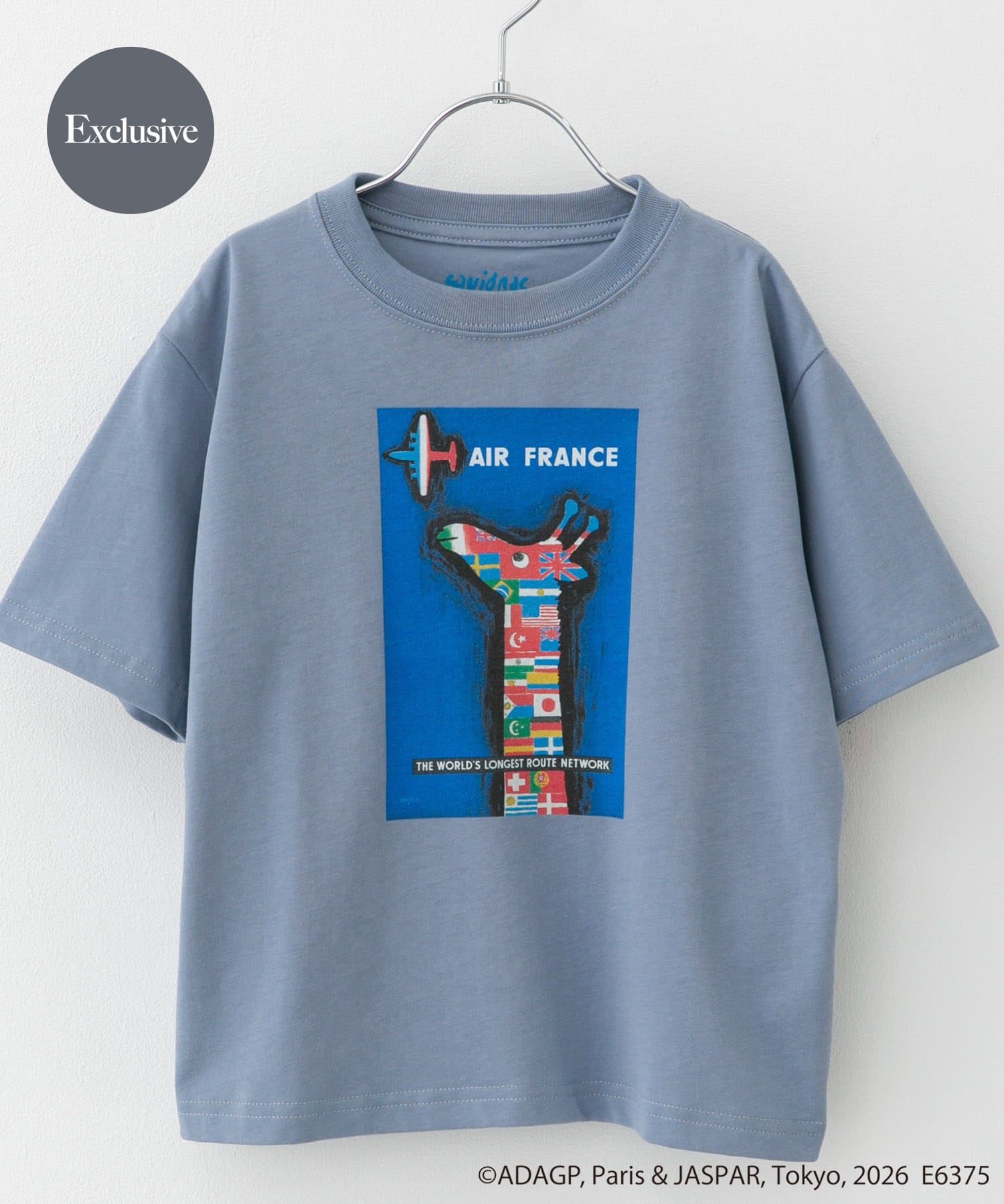 『別注』Savignac×DOORS　プリントTシャツ(KIDS) SAX 105(100-110)