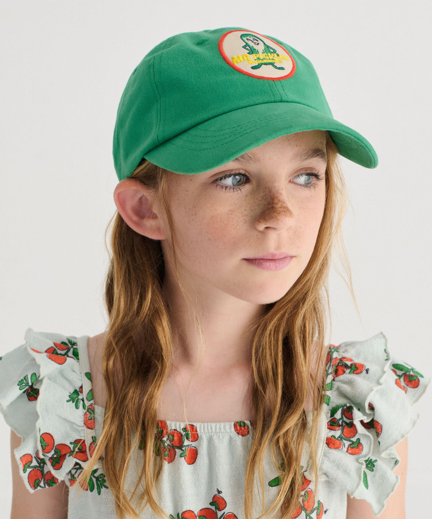 BOBO CHOSES PICKLES THE DOG DENIM CAP (KIDS)(One BLUE): キッズ