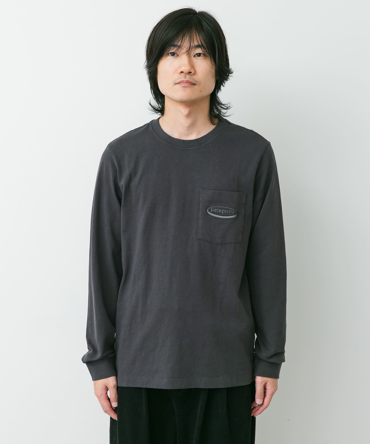 patagonia OVAL LOGO POCKET LONG-SLEEVE T-SHIRTS(M UDNL): トップス