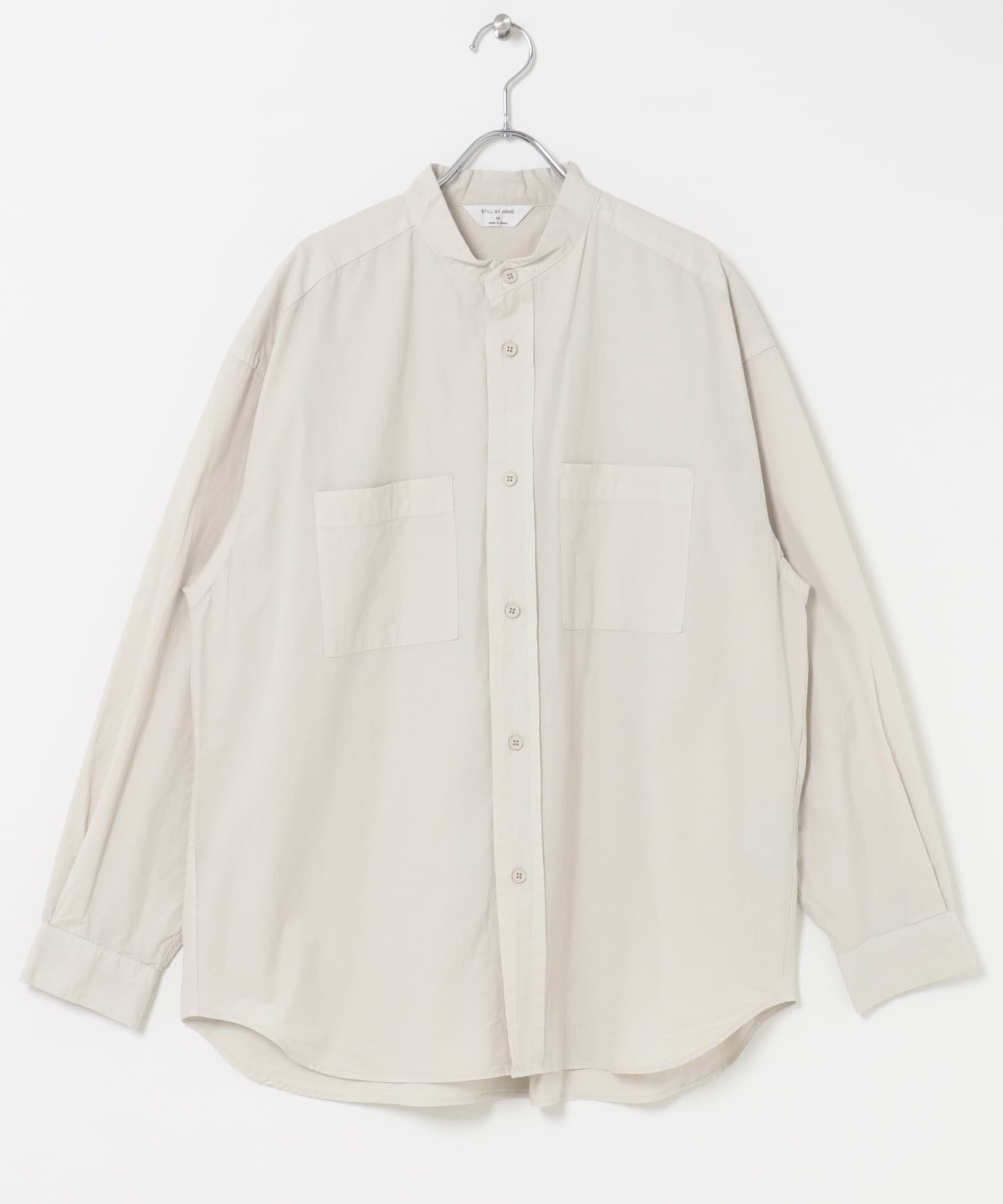 STILL BY HAND　GARMENTDYE BANDCOLLAR SHIRTS ECRU 46