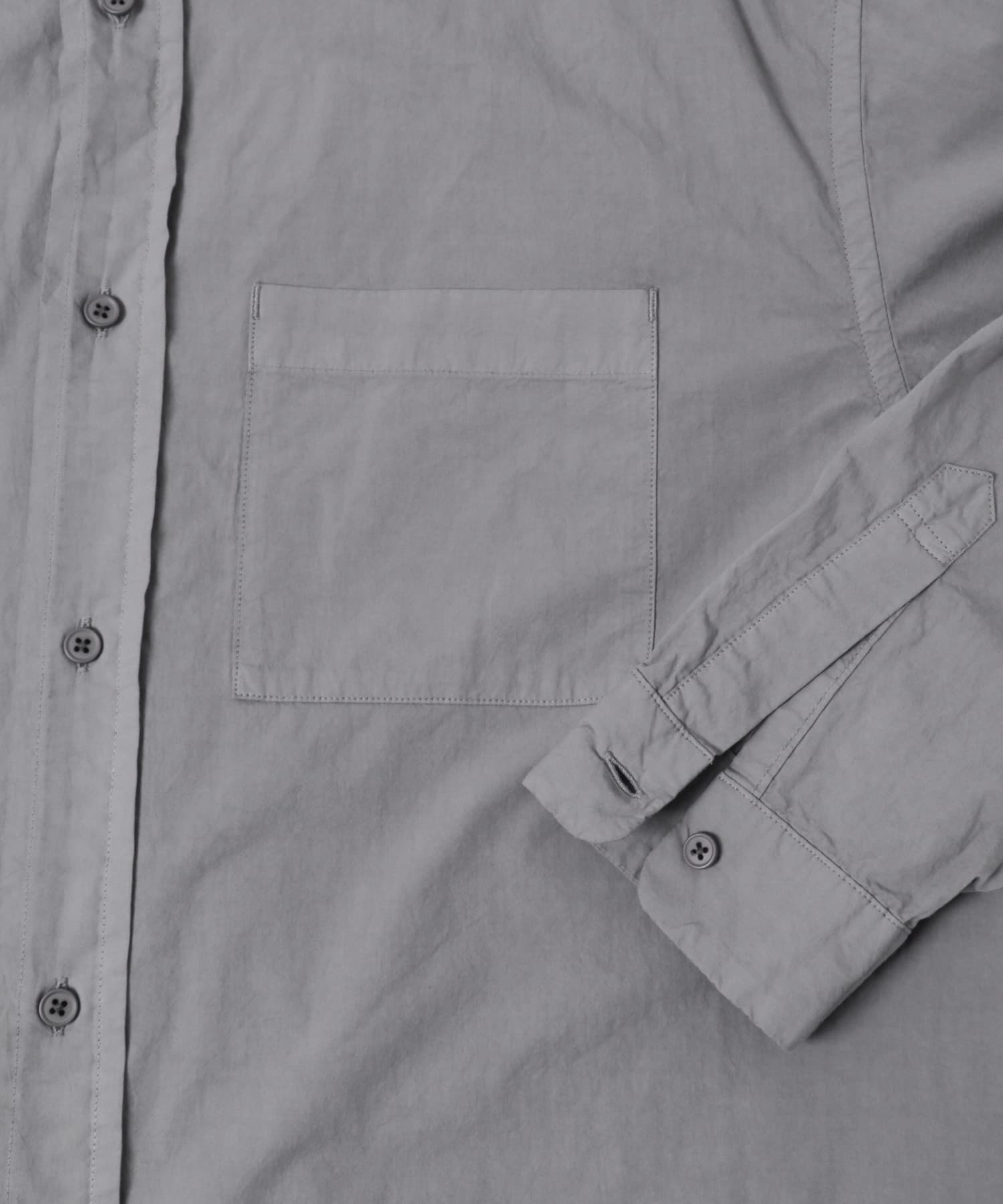 STILL BY HAND　GARMENTDYE BANDCOLLAR SHIRTS SLATE GREY 46