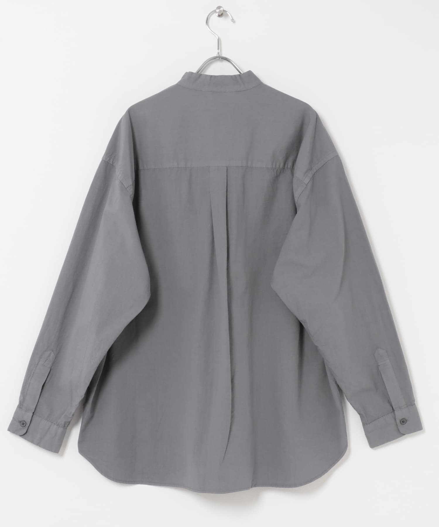 STILL BY HAND　GARMENTDYE BANDCOLLAR SHIRTS SLATE GREY 46