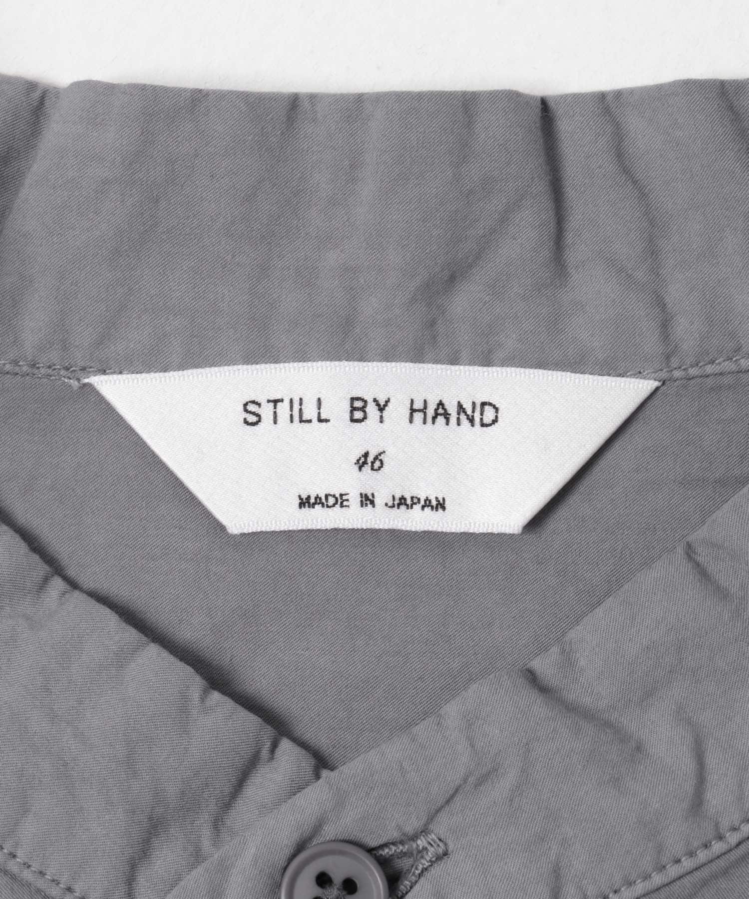 STILL BY HAND　GARMENTDYE BANDCOLLAR SHIRTS SLATE GREY 46