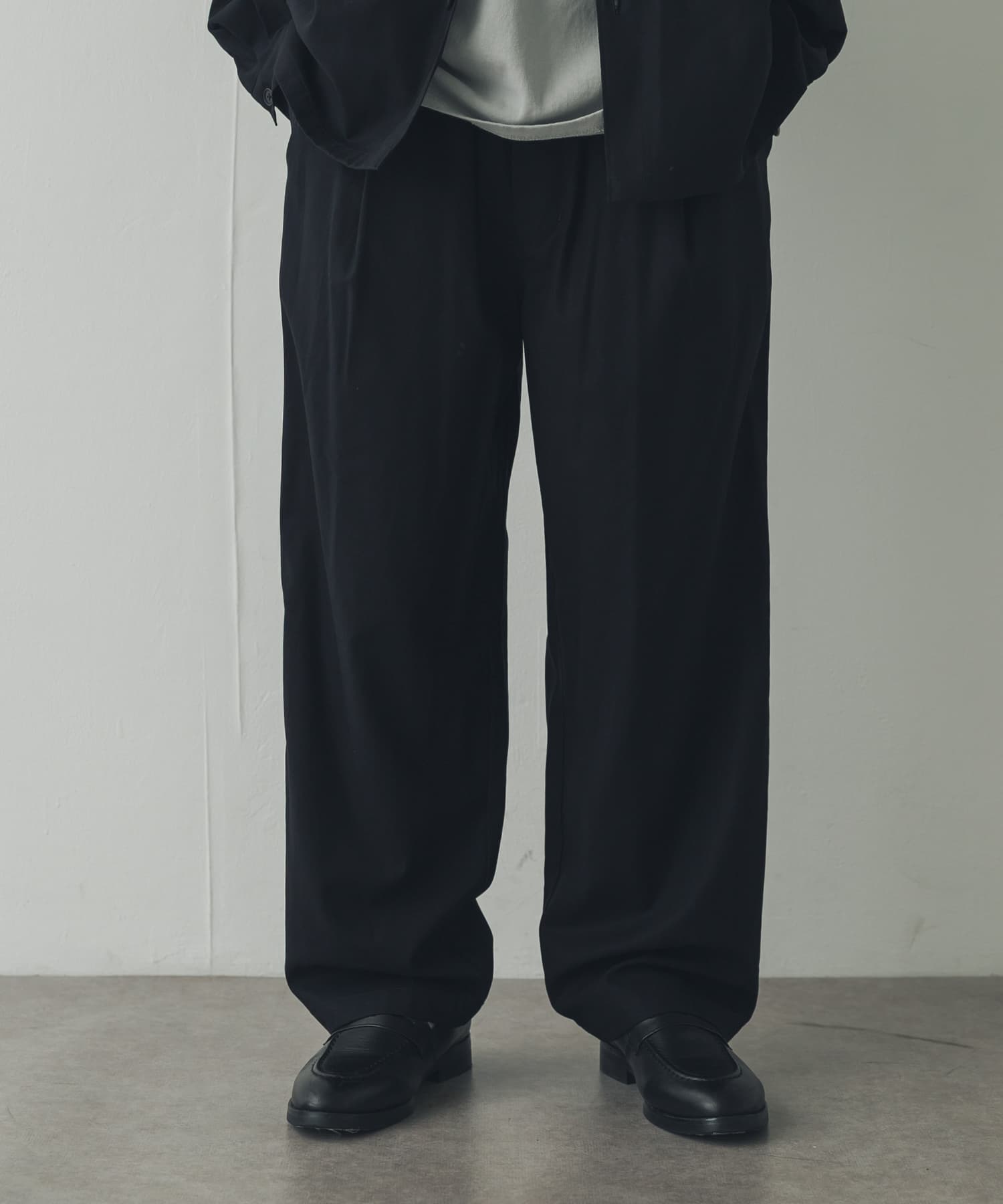 パンツ draw drowers Cotton Easy Pants Black STILL BY HAND COTTON TWILL EASY PANTS(44 INK BLACK): ボトム｜URBAN