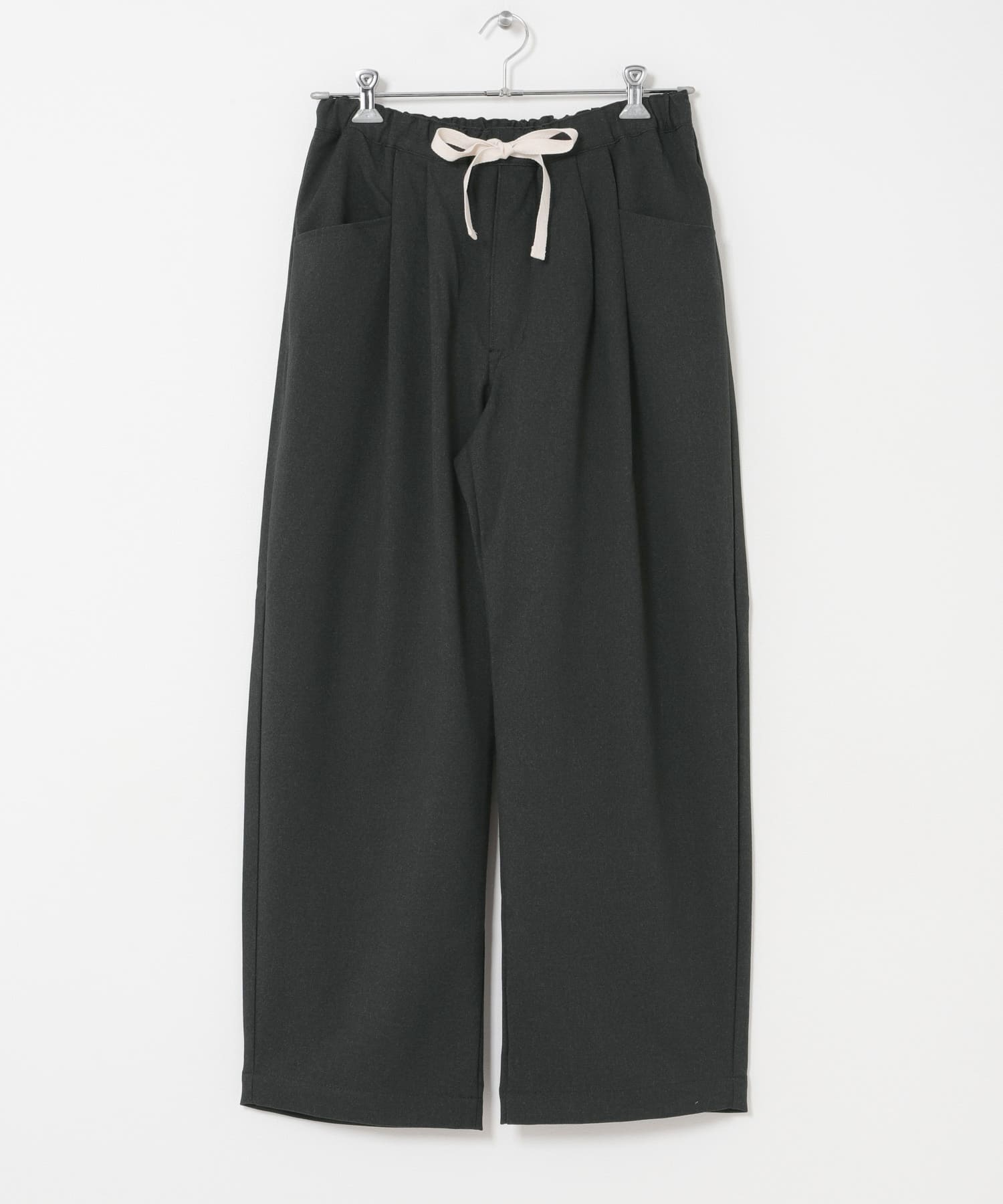 DANTON　TUCK PANTS DK.GRN GRY 38