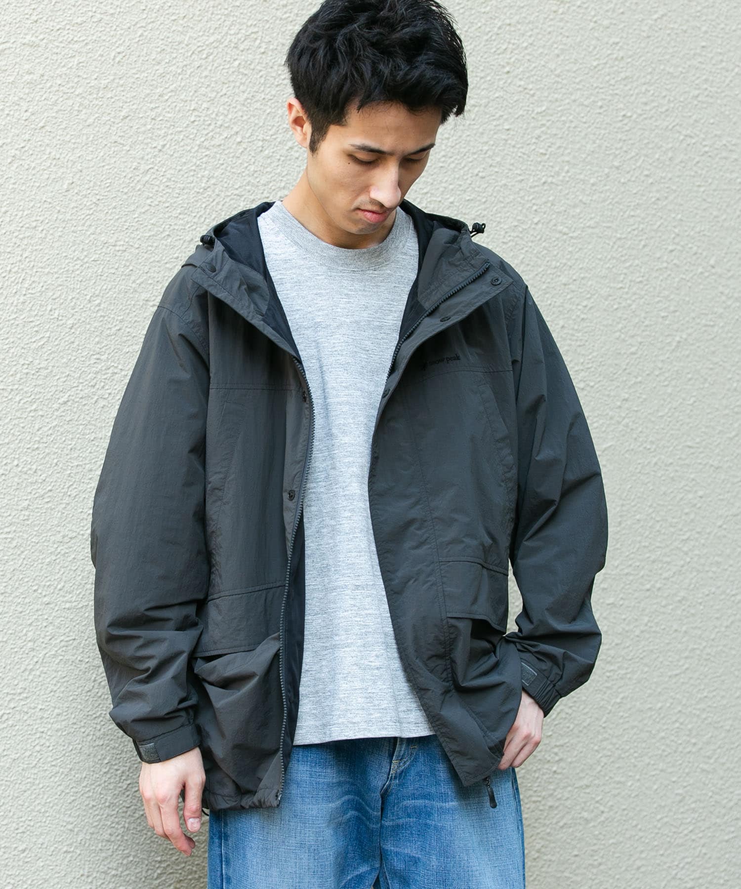 別注』Snow Peak Apparel×DOORS NYLON TUSSAH PARKA(L BLACK