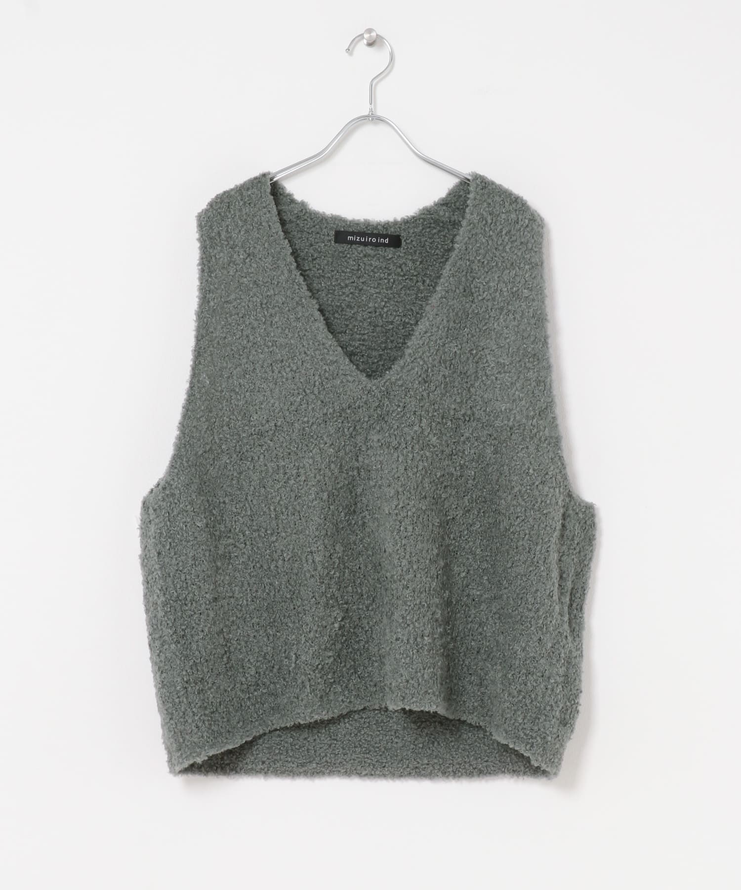 mizuiro ind　HAIRY YARN V NECK PULLOVER