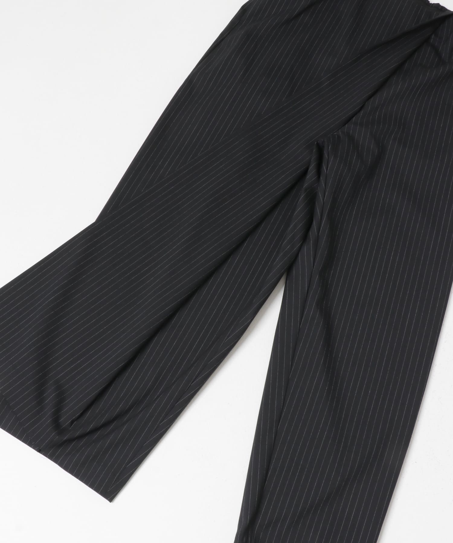 mizuiro ind　STRIPE WRAP LIKE PANTS NAVYST Free