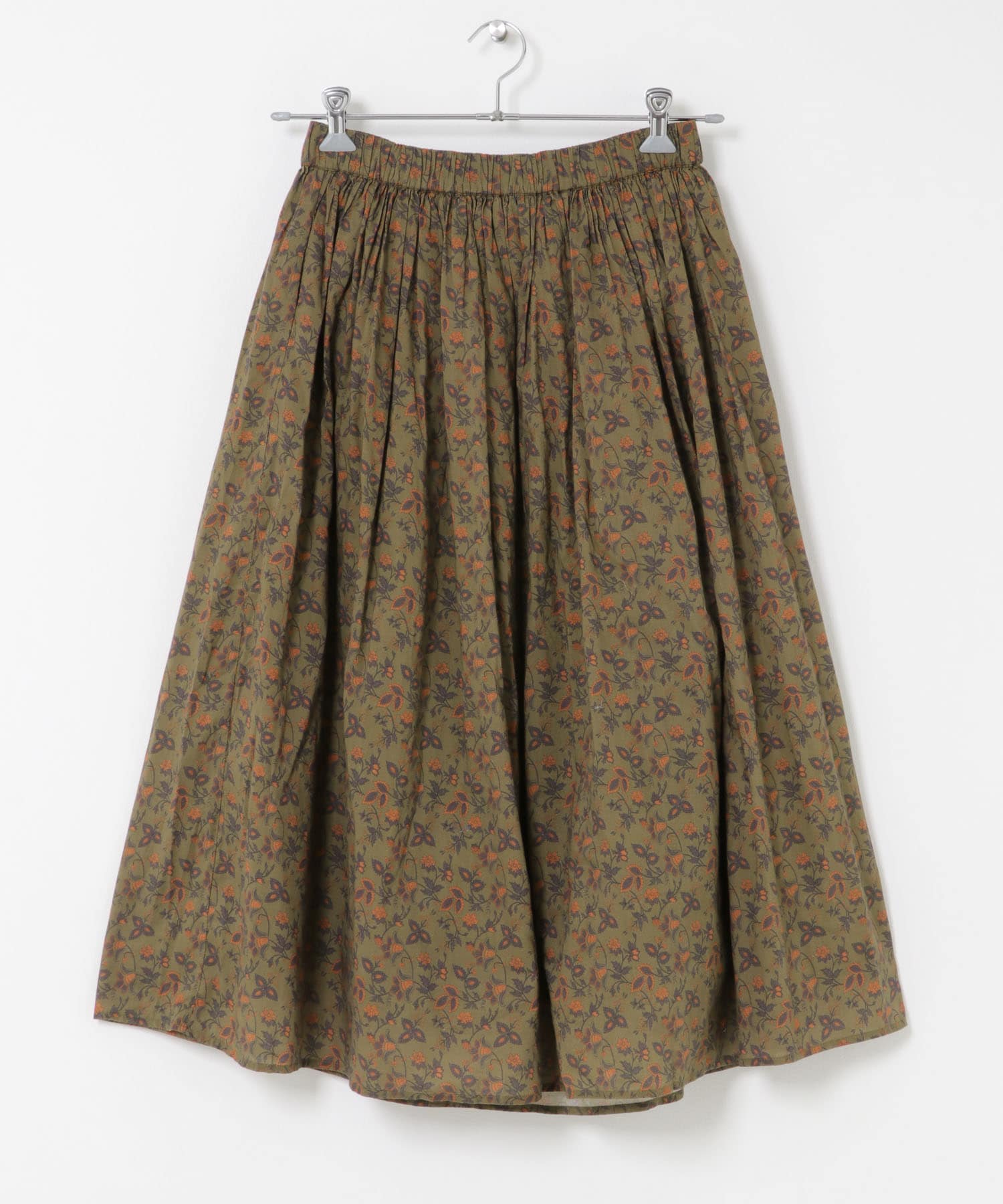 SOIL　FLOWER PRINT GATHERED SKIRT